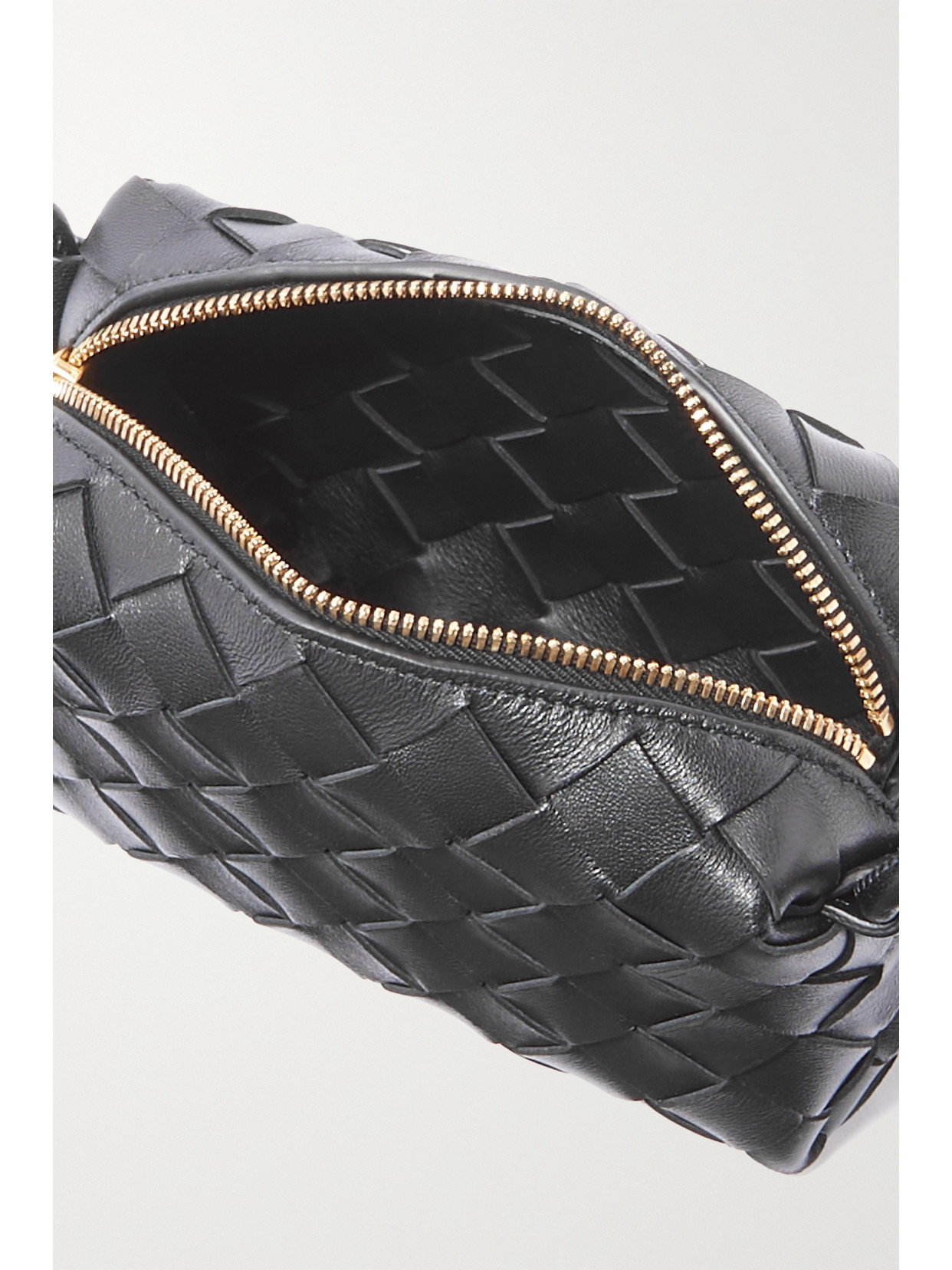 Bottega Veneta Loop Candy Intrecciato Leather Shoulder Bag In Black
