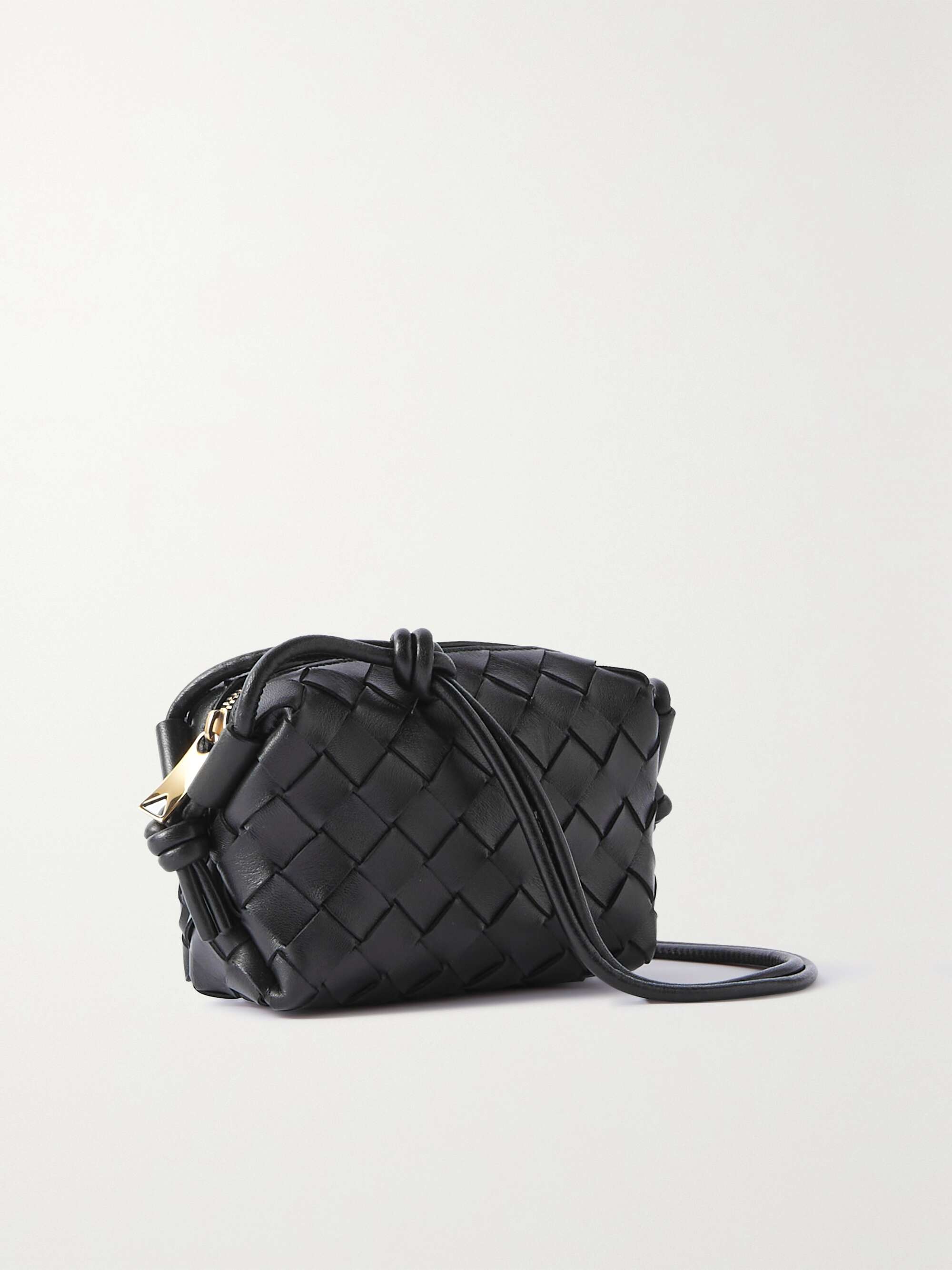 Bottega Veneta Candy Loop Leather Camera Bag in Black