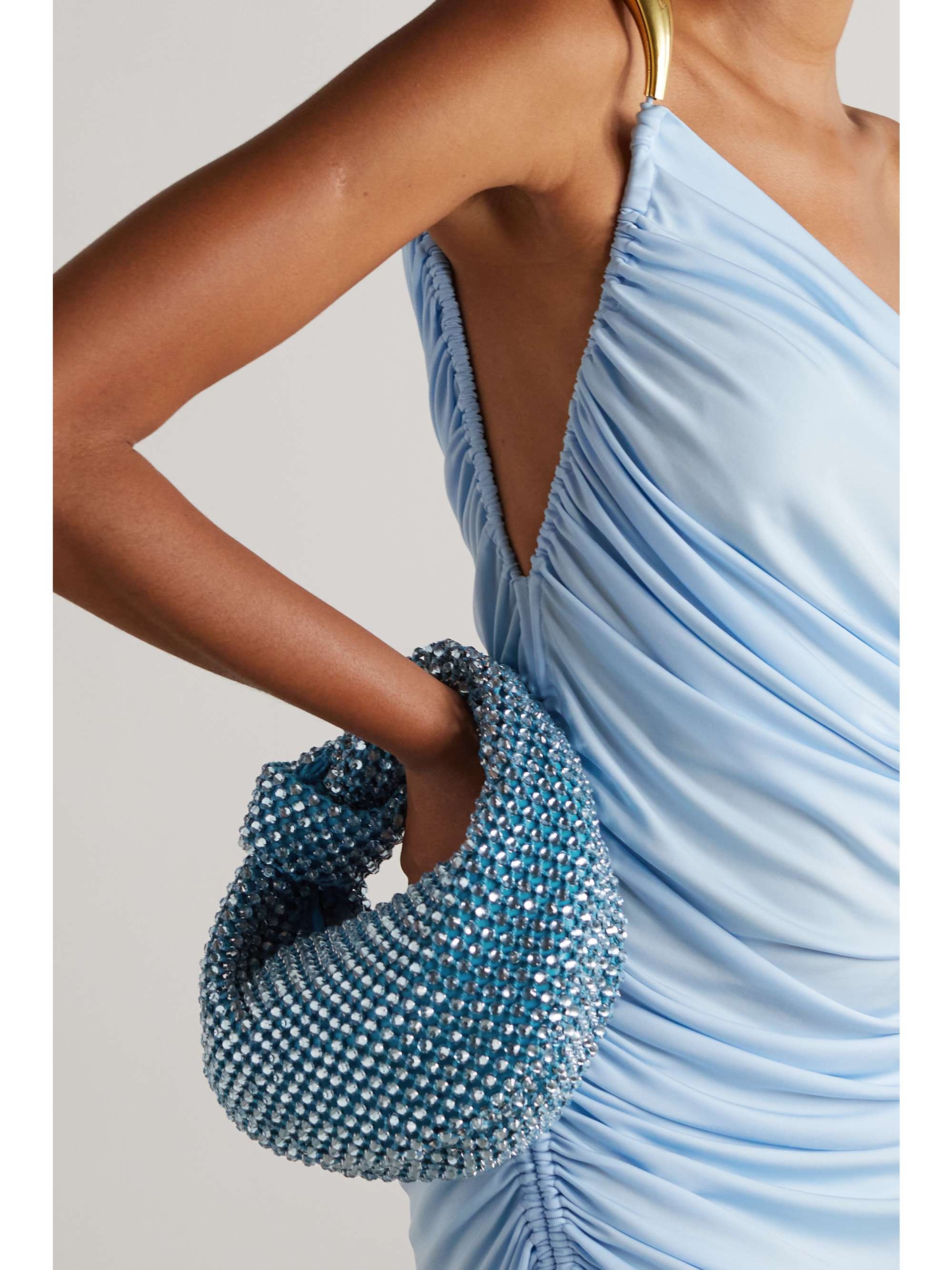 BOTTEGA VENETA Jodie mini knotted crystal-embellished leather shoulder bag