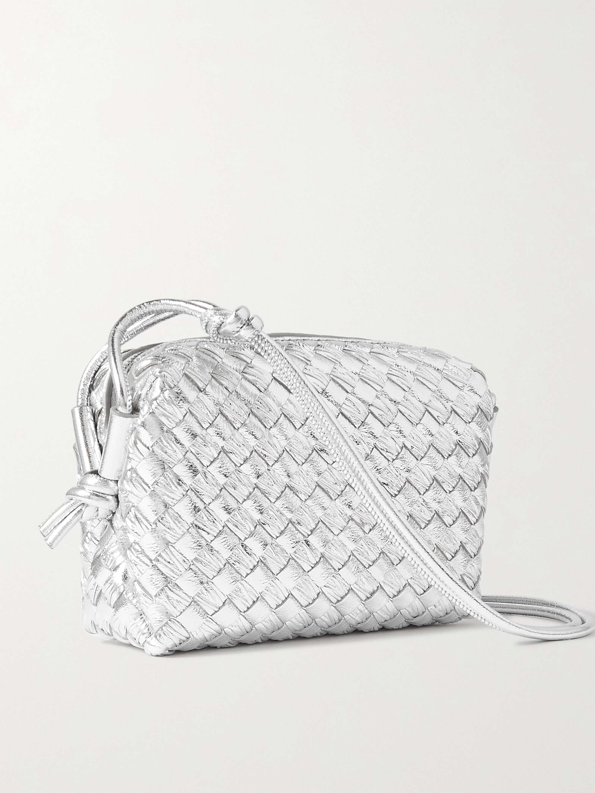 Silver Loop mini Intrecciato-leather cross-body bag, Bottega Veneta