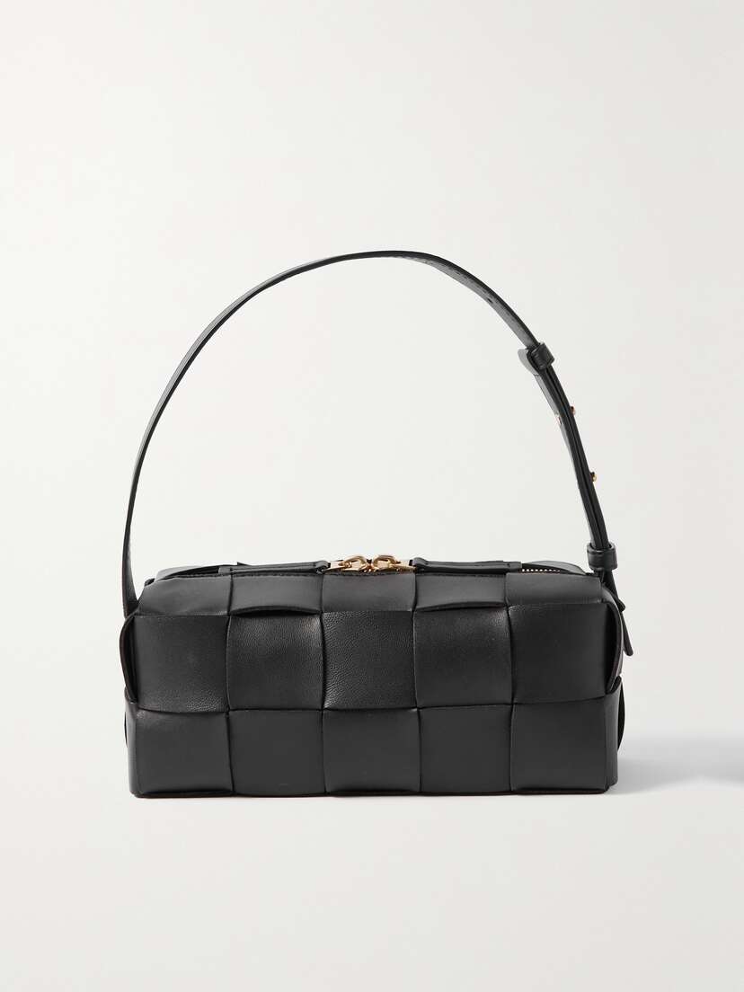 Bottega Veneta Brick Cassette Small Intrecciato Leather Shoulder Bag