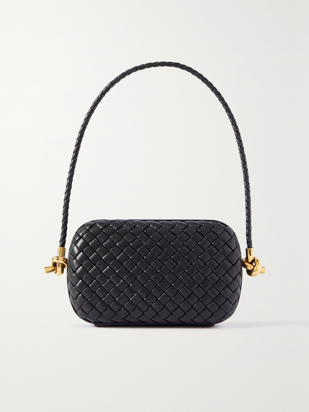 Bottega Veneta - Padded Intrecciato Leather Shoulder Bag - Black