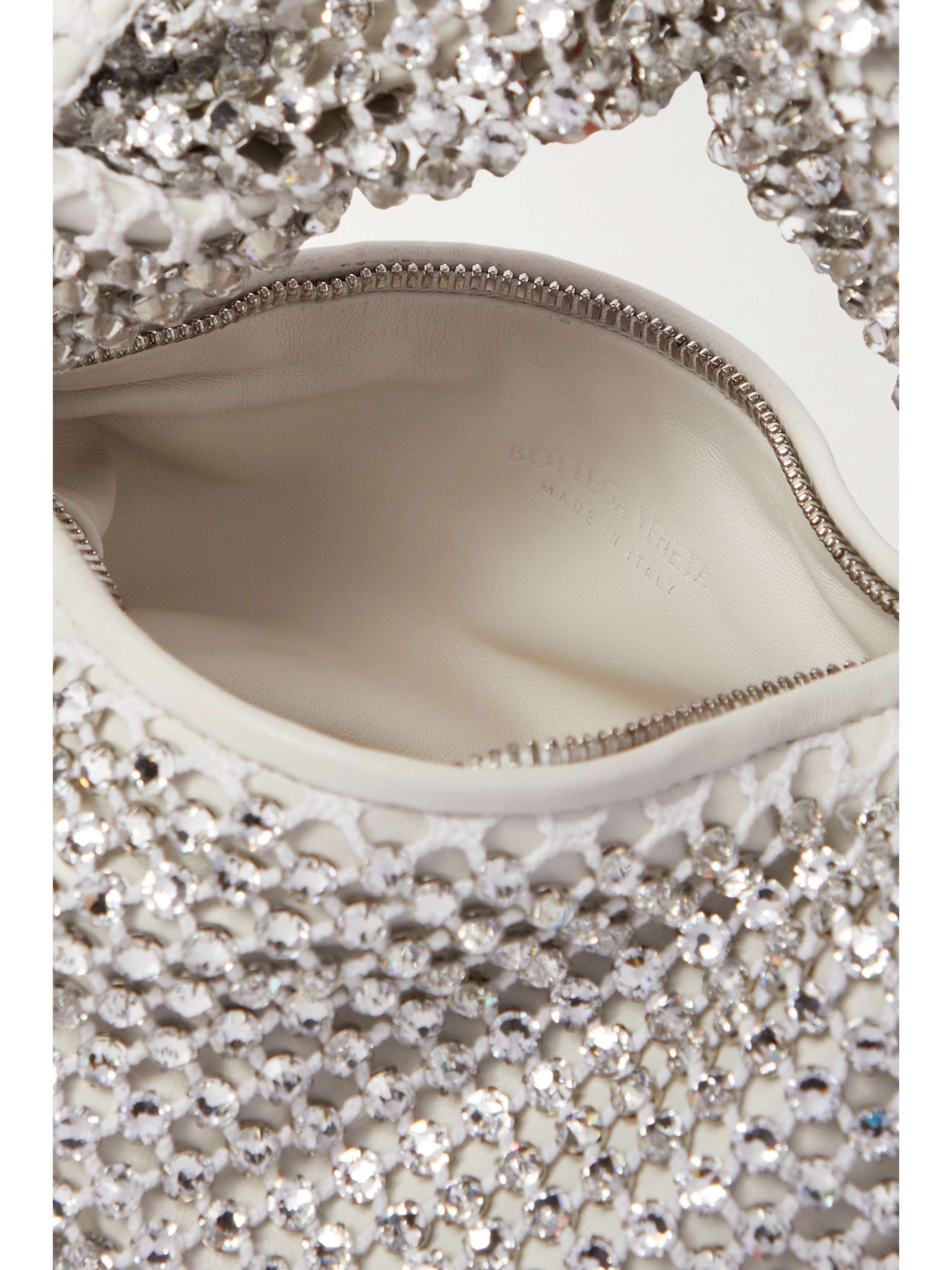 BOTTEGA VENETA Jodie mini knotted crystal-embellished leather shoulder bag