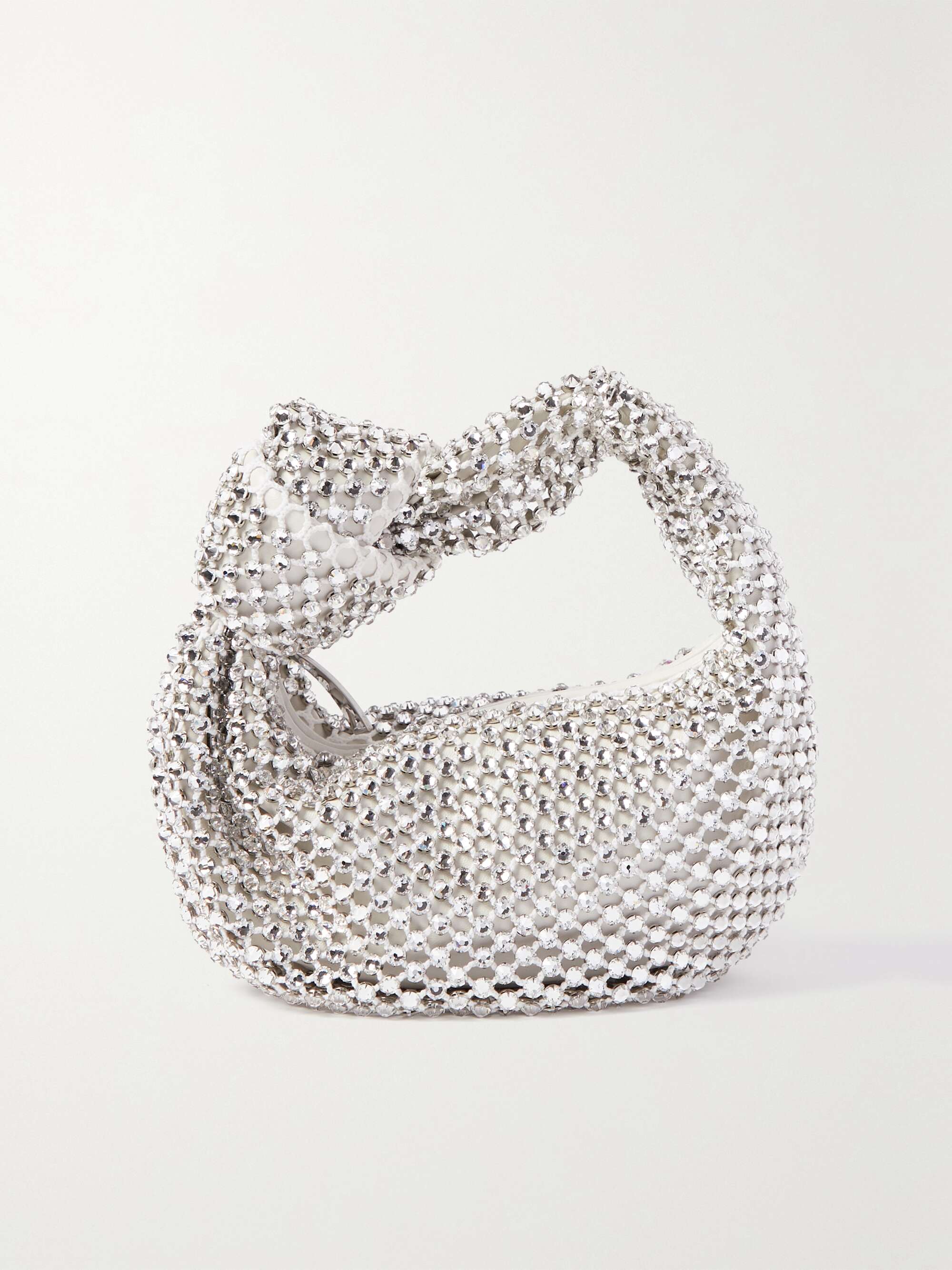 BOTTEGA VENETA Jodie mini knotted crystal-embellished leather shoulder ...