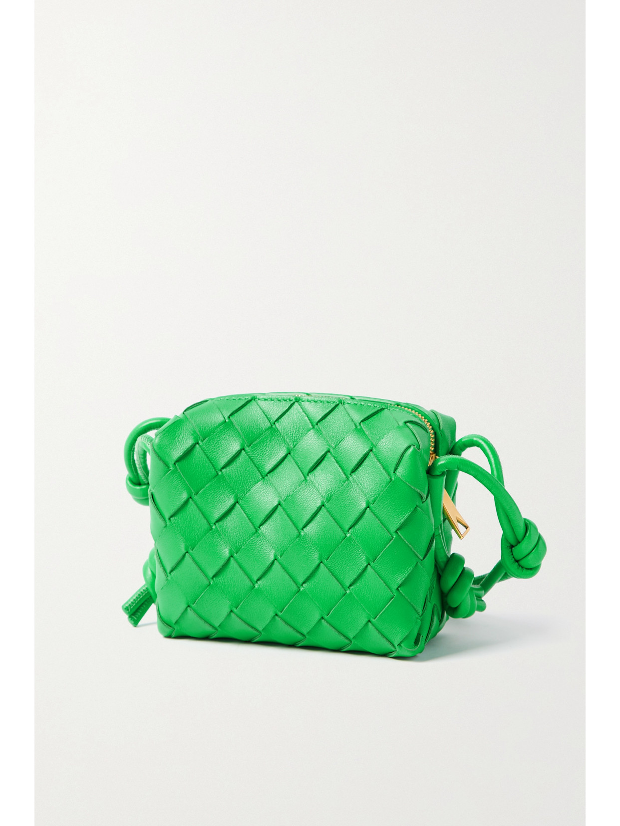 Bottega Veneta Loop Candy Intrecciato Leather Shoulder Bag In Green