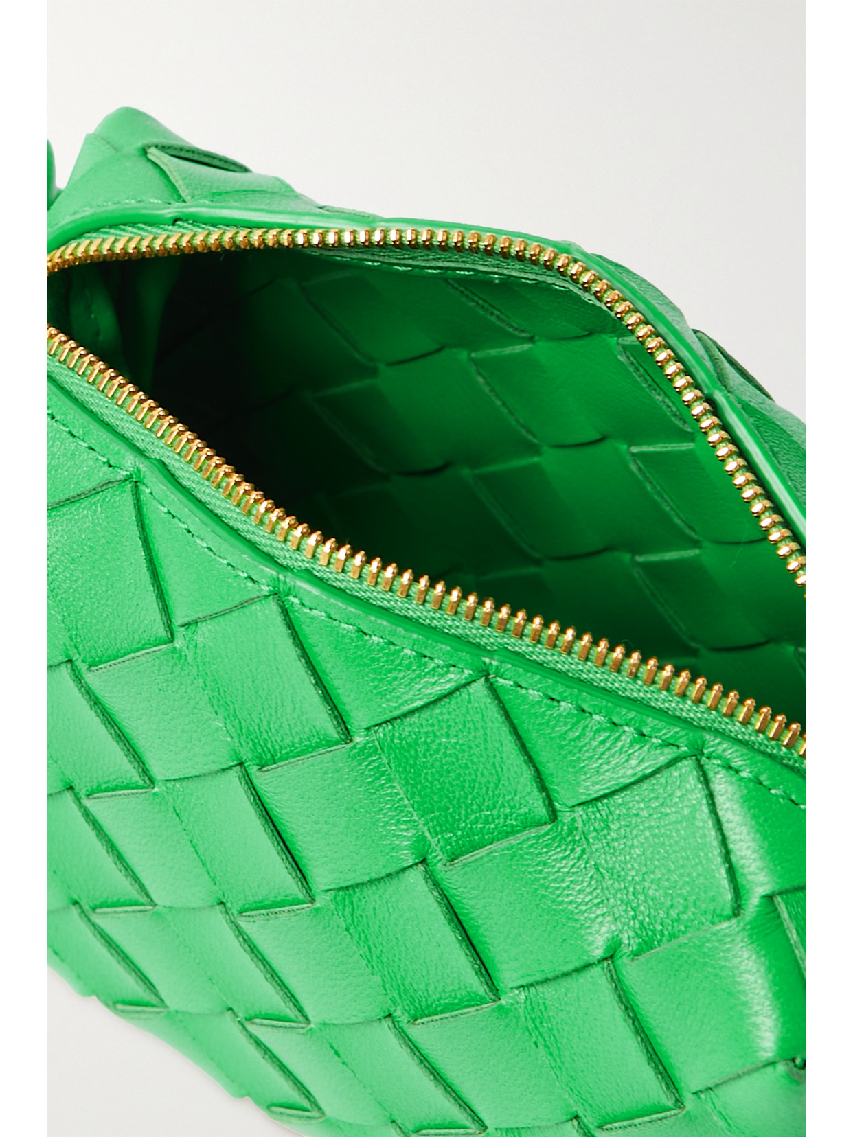 Shop Bottega Veneta Loop Candy Intrecciato Leather Shoulder Bag In Green