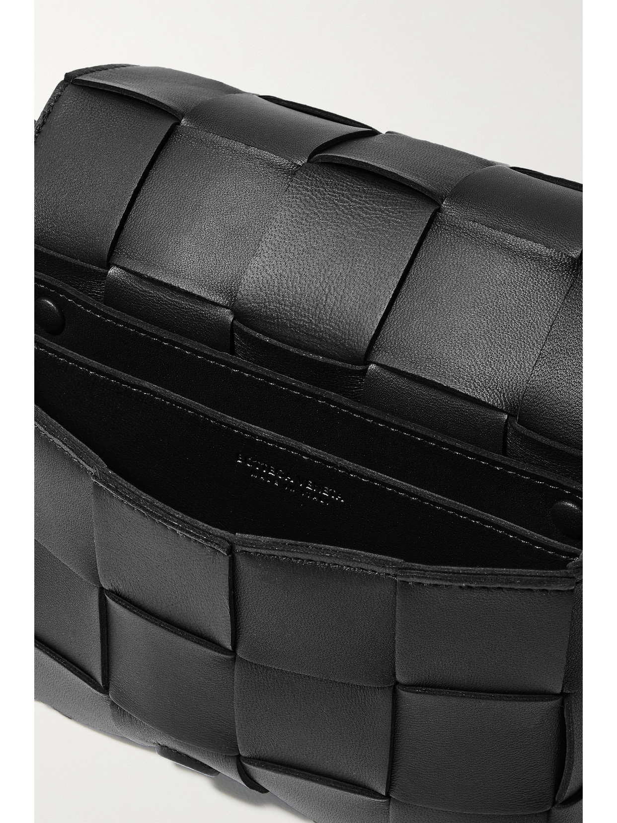 BOTTEGA VENETA CASSETTE SMALL INTRECCIATO LEATHER SHOULDER BAG