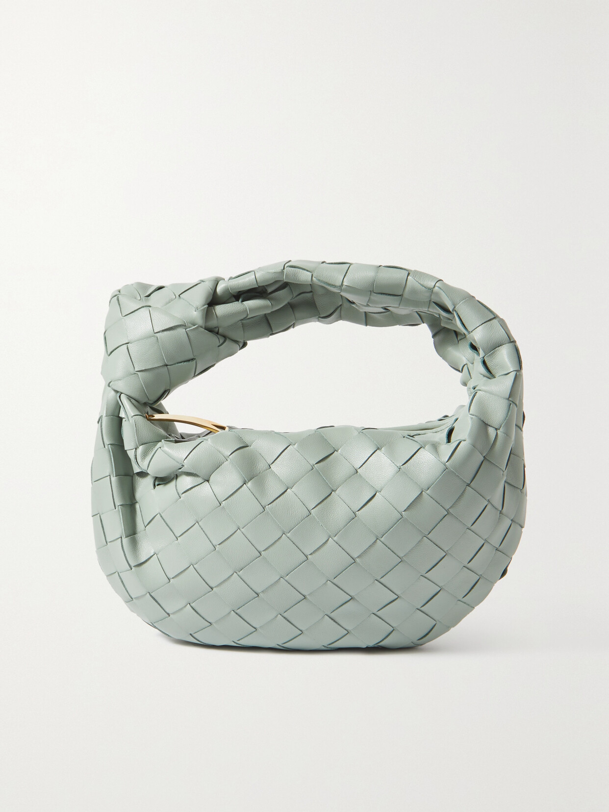 Bottega Veneta Jodie Mini Knotted Intrecciato Leather Tote In Green