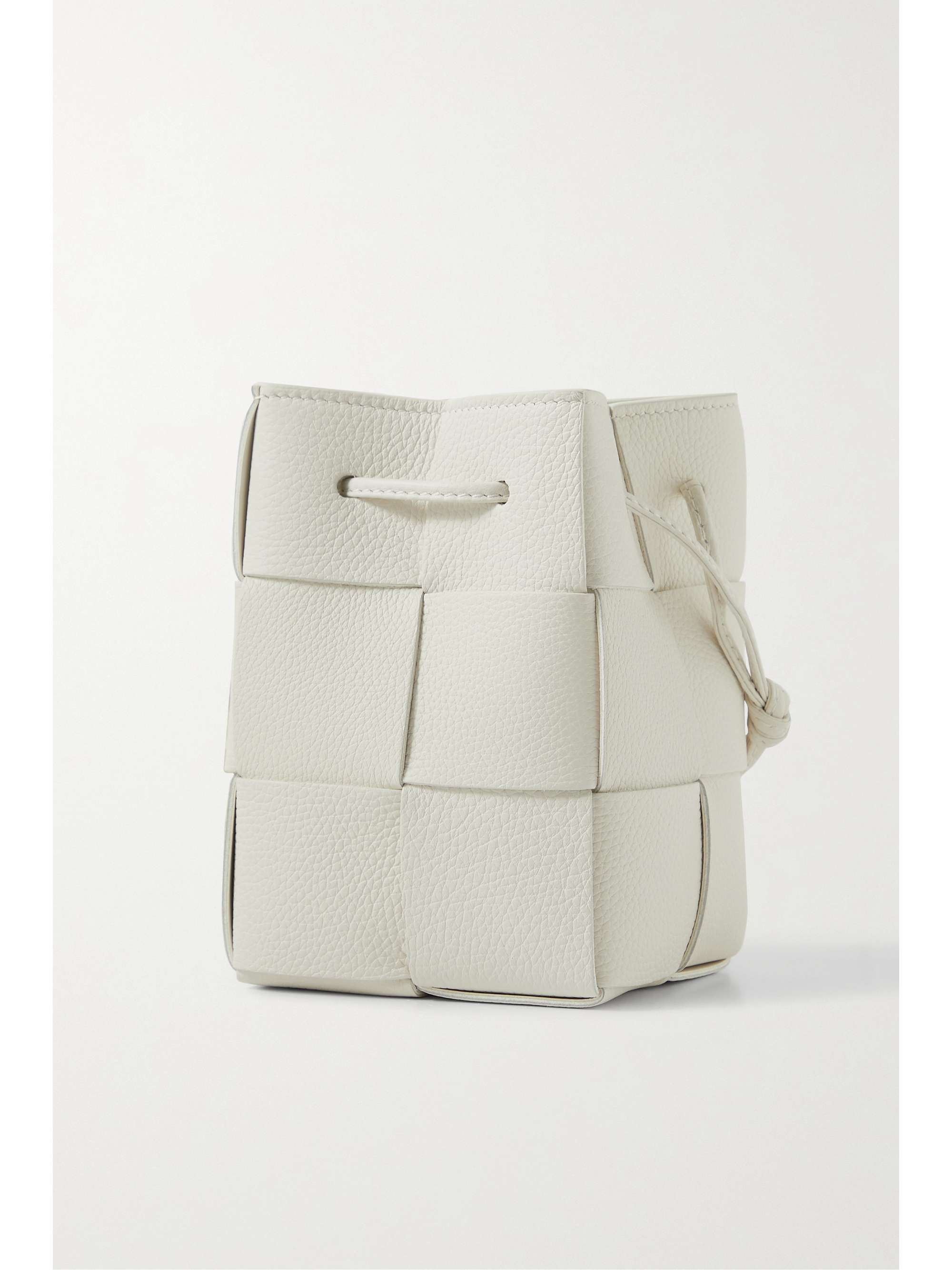 BOTTEGA VENETA Cassette mini textured-intrecciato leather bucket bag