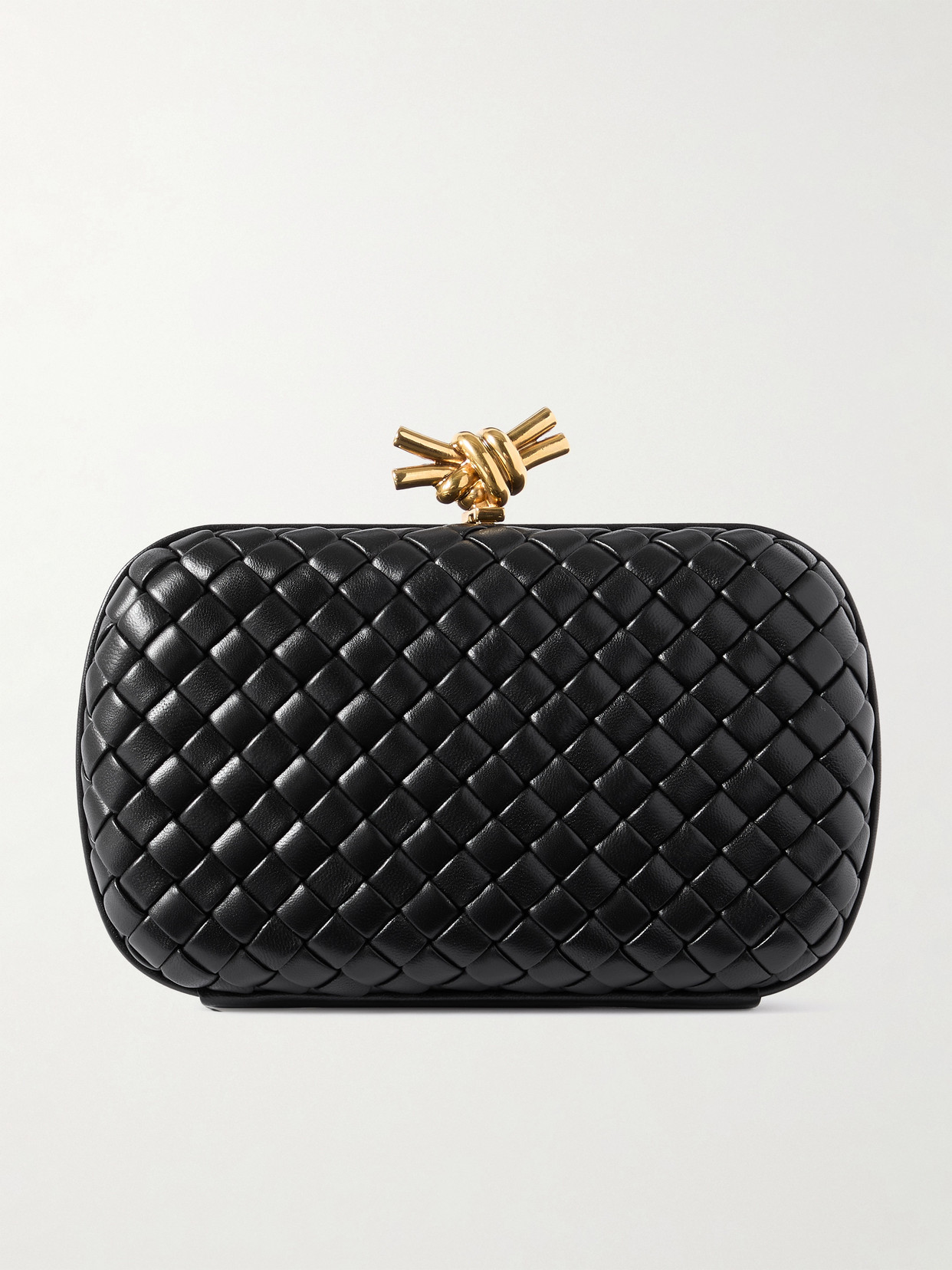 Bottega Veneta - Knot Intrecciato Plissé Leather Clutch - Black