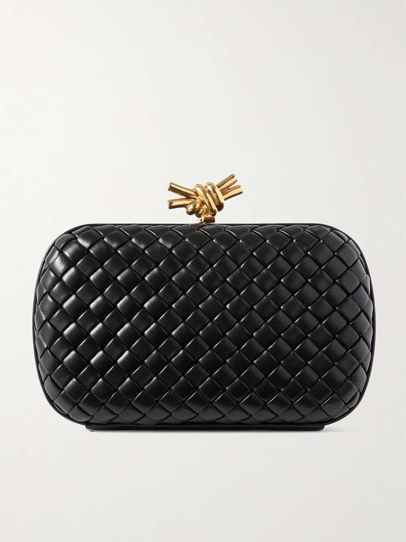 Bottega Veneta Knot Padded Intrecciato Leather Clutch