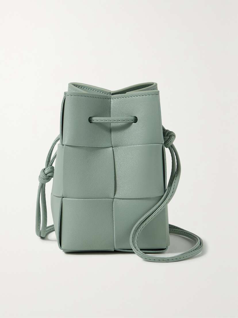 Bottega Veneta Cassette Mini Intrecciato Leather Bucket Bag