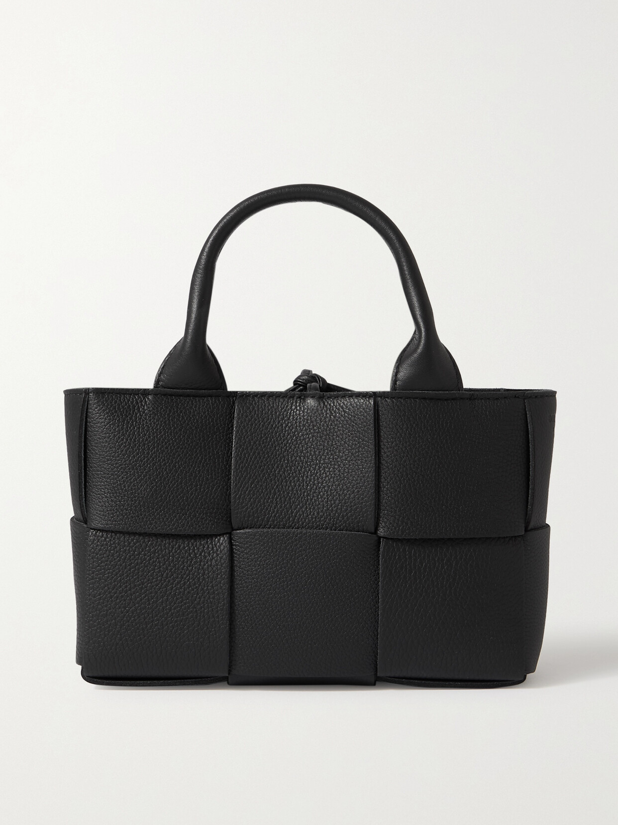 Bottega Veneta Candy Arco Intrecciato Textured-leather Tote In Black