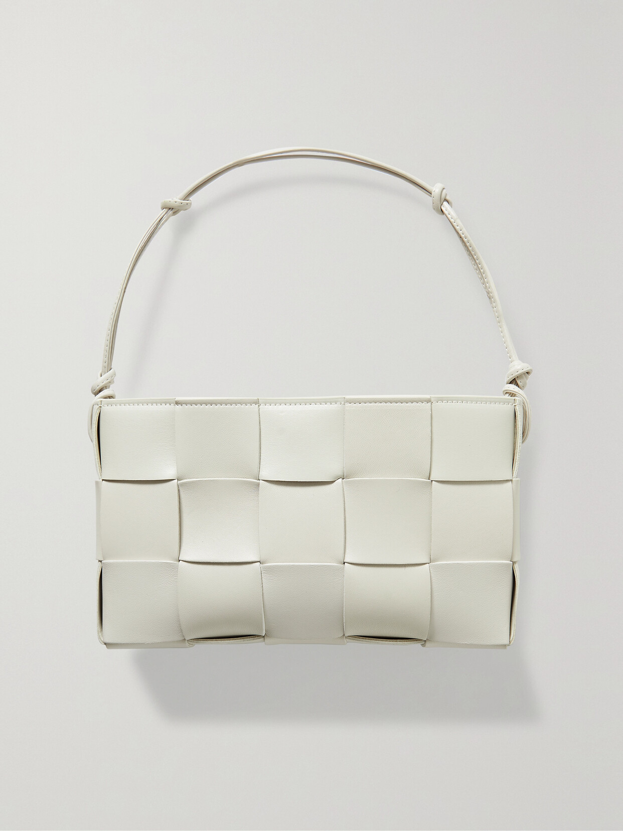 Bottega Veneta - Intrecciato Leather Shoulder Bag - White