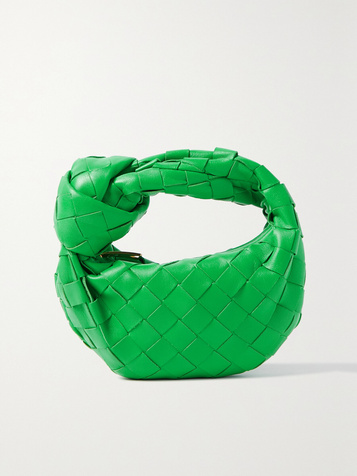 Shop Bottega Veneta Jodie Candy Knotted Intrecciato Leather Tote In Green