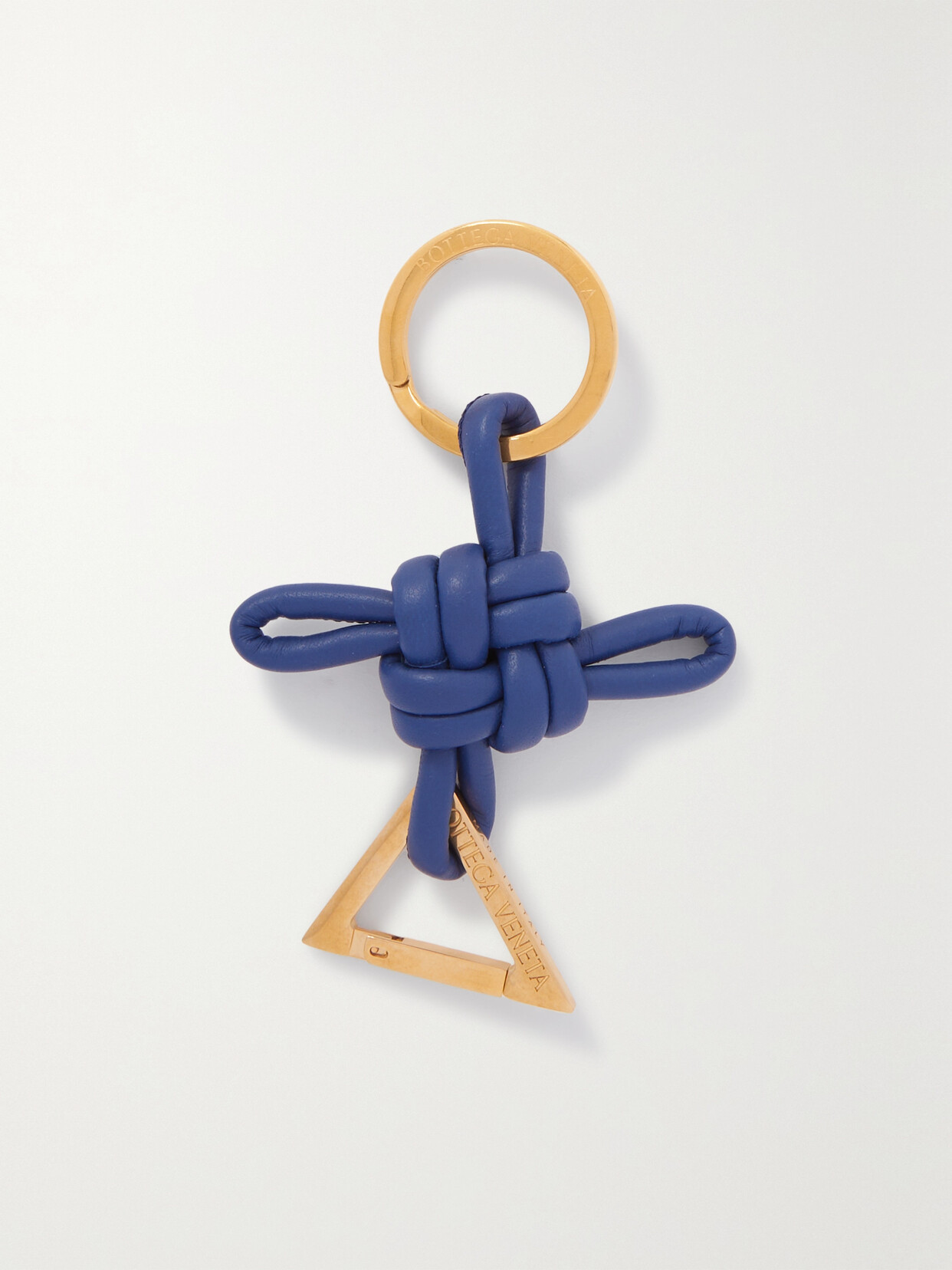 Bottega Veneta Knotted Leather Keyring In Violet