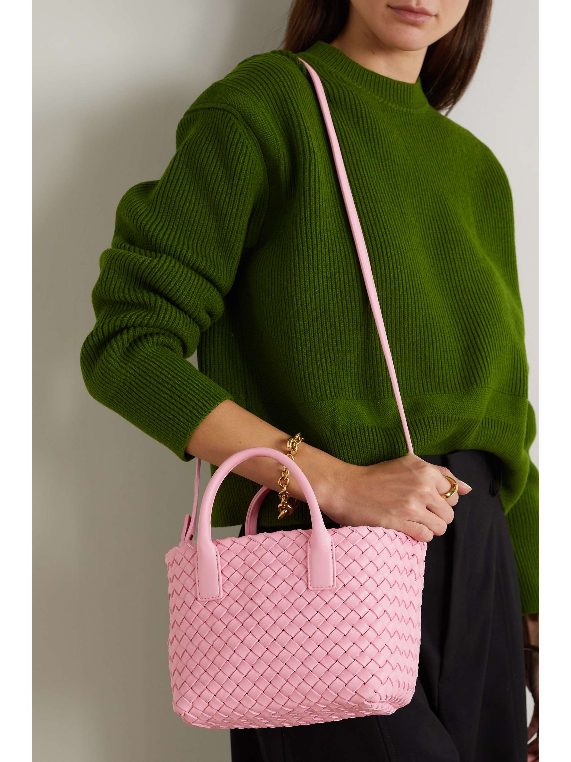 BOTTEGA VENETA Cabat mini intrecciato leather tote