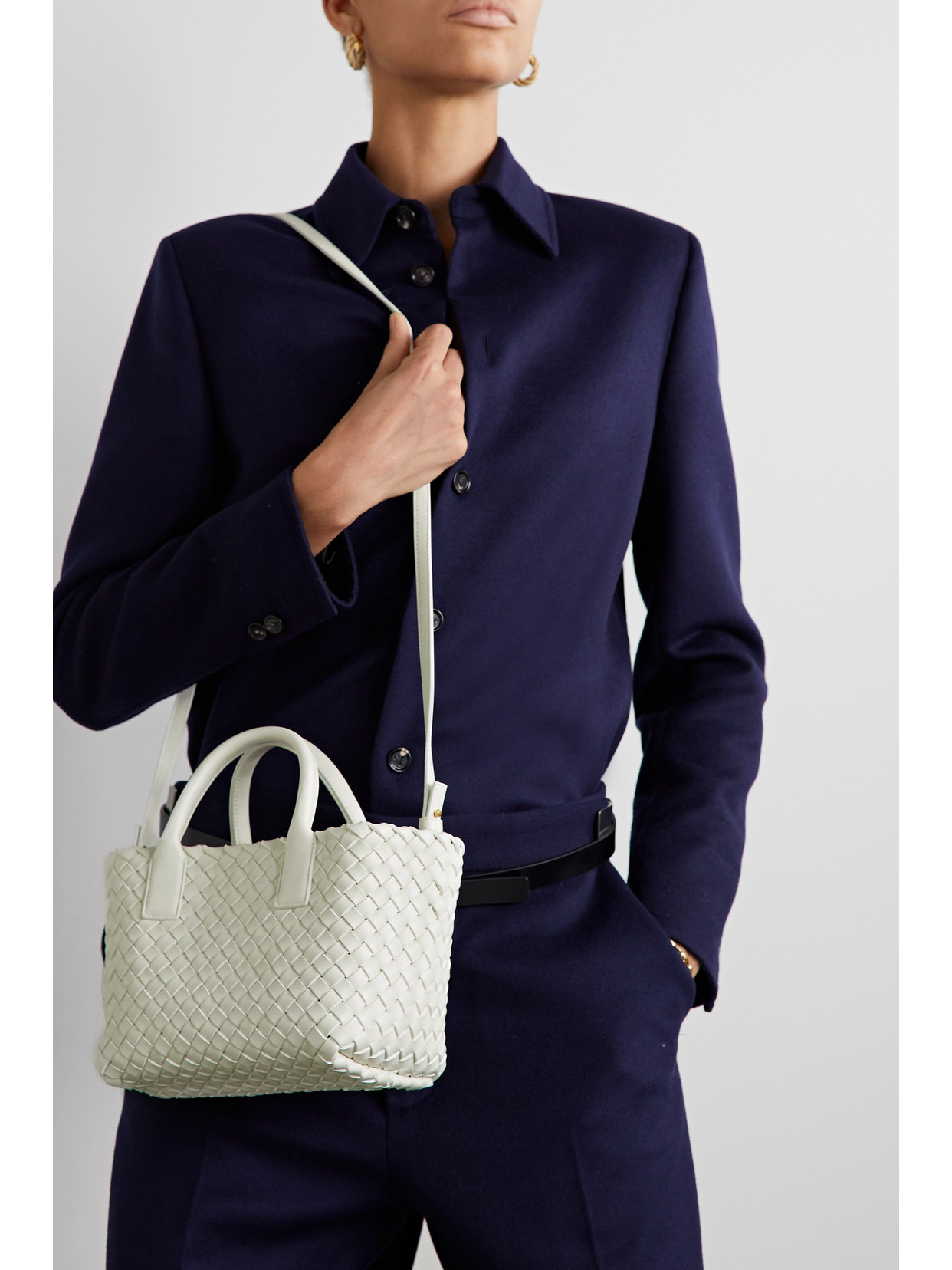 Cabat Mini Intrecciato Leather Tote