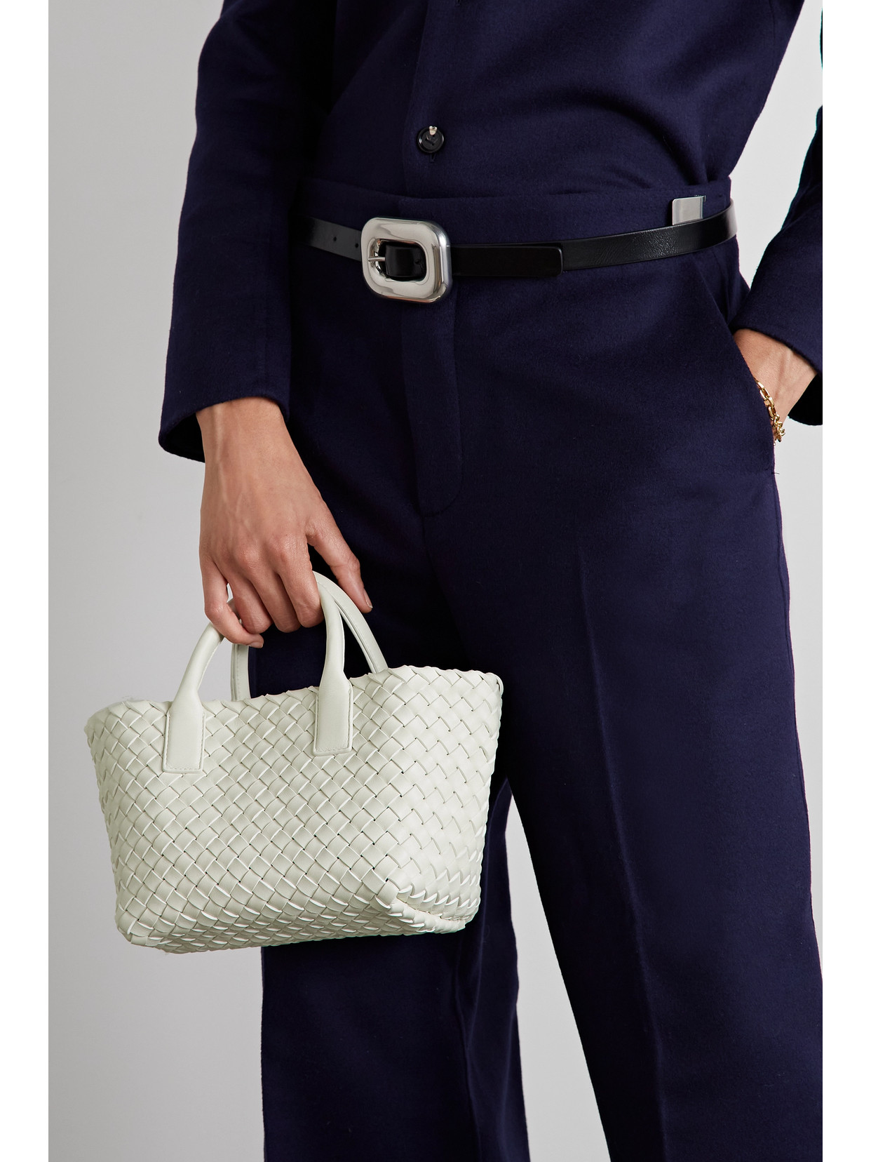 Cabat Mini Intrecciato Leather Tote