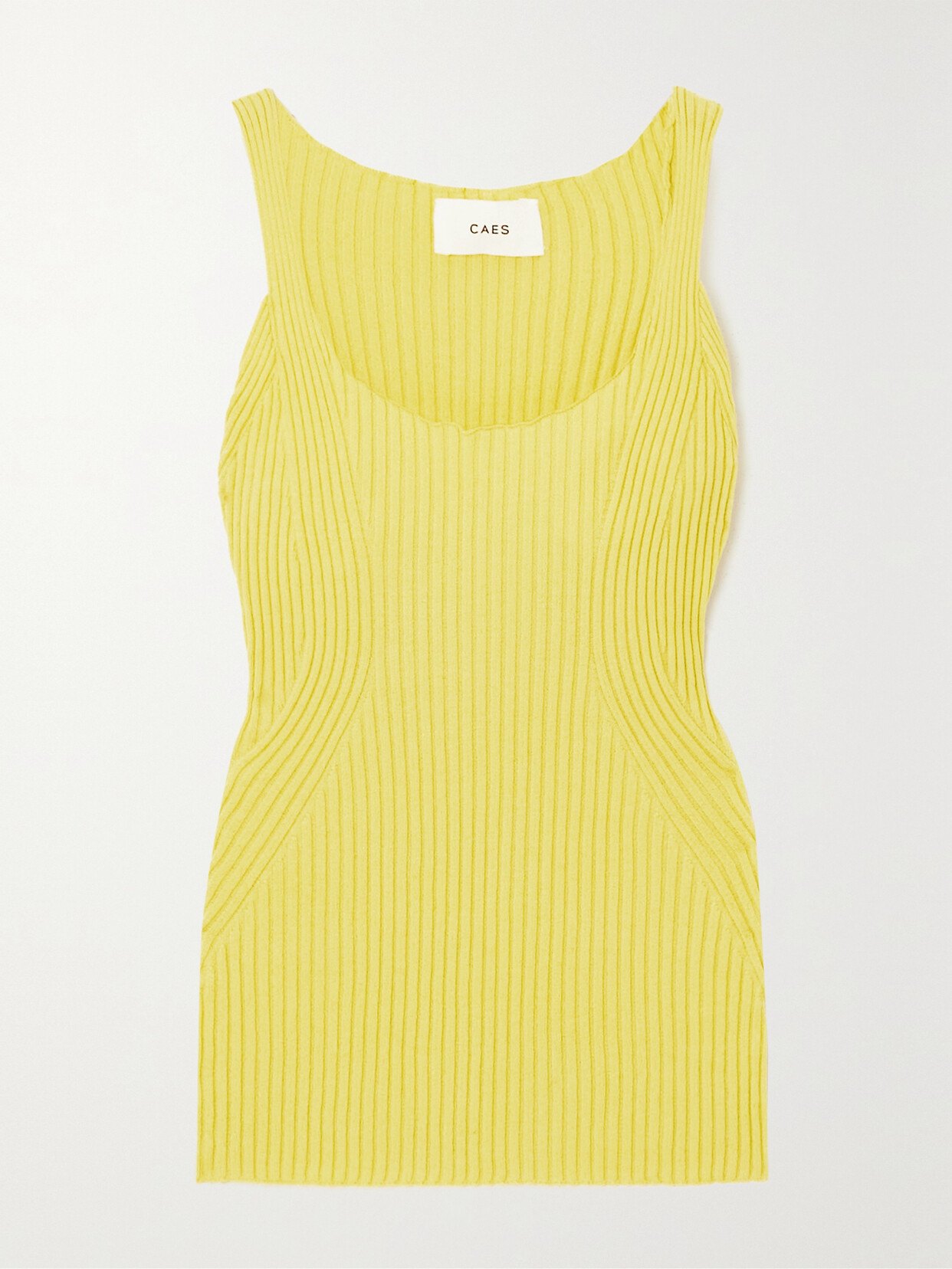 Caes - Ribbed Ecovero-blend Tank - Yellow