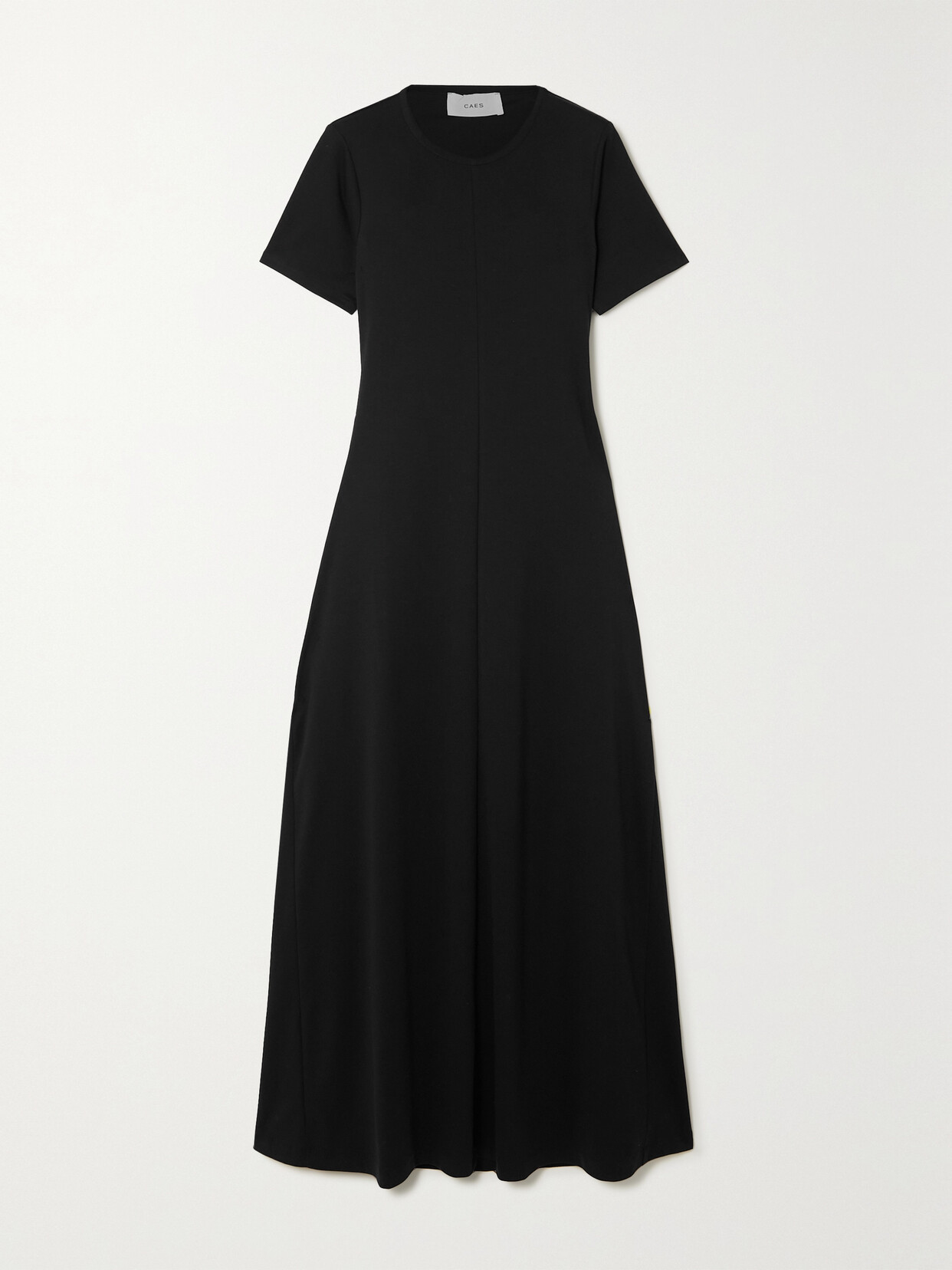 Caes - Cutout Cotton-poplin Trimmed Jersey Maxi Dress - Black