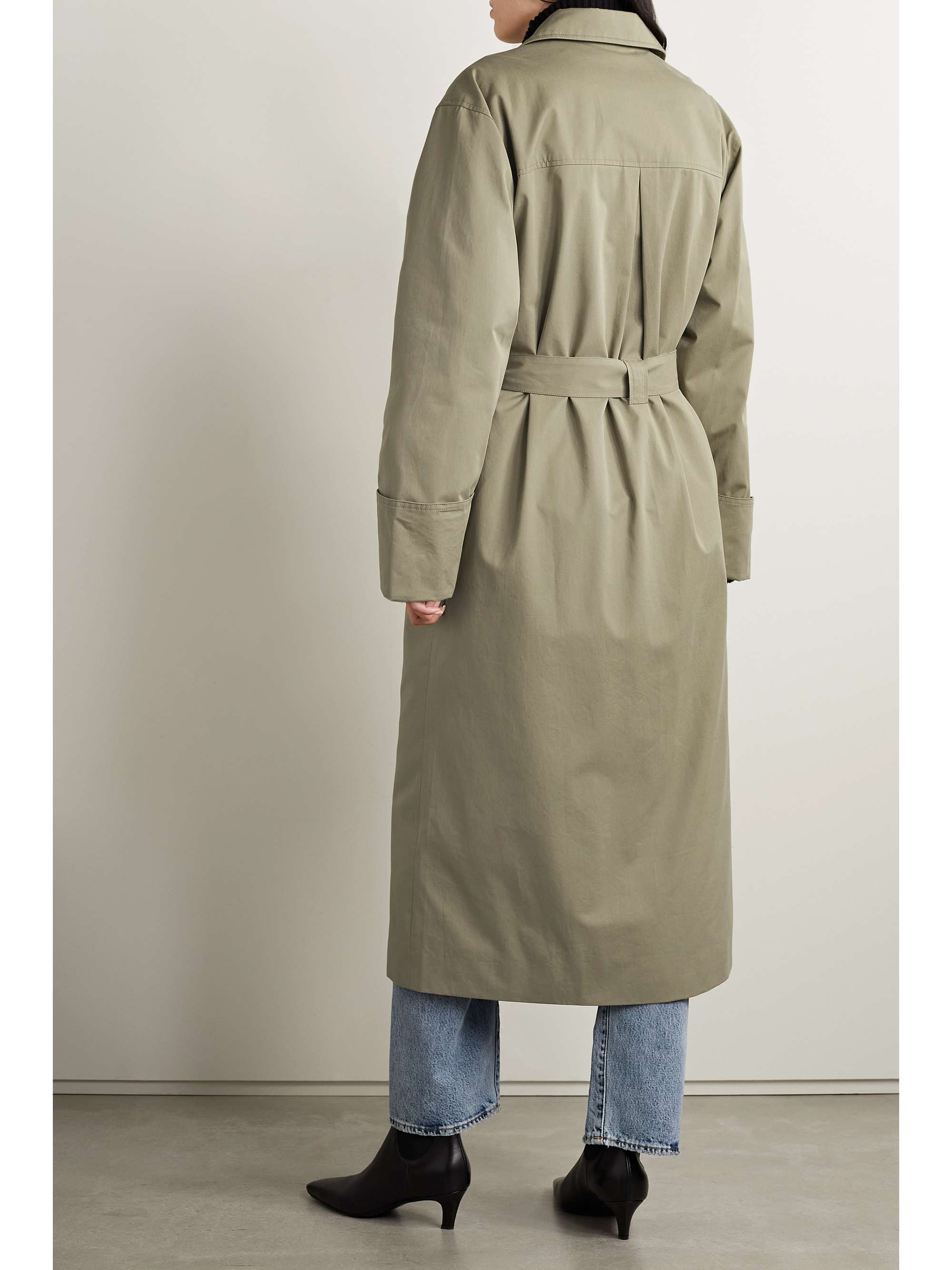 CAES Belted cotton-twill trench coat