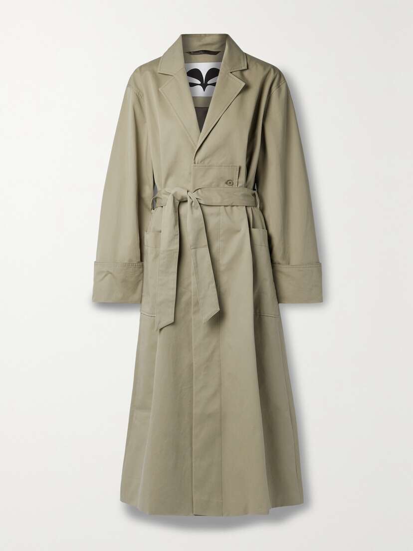 CAES Belted Cotton-twill Trench Coat - x small
