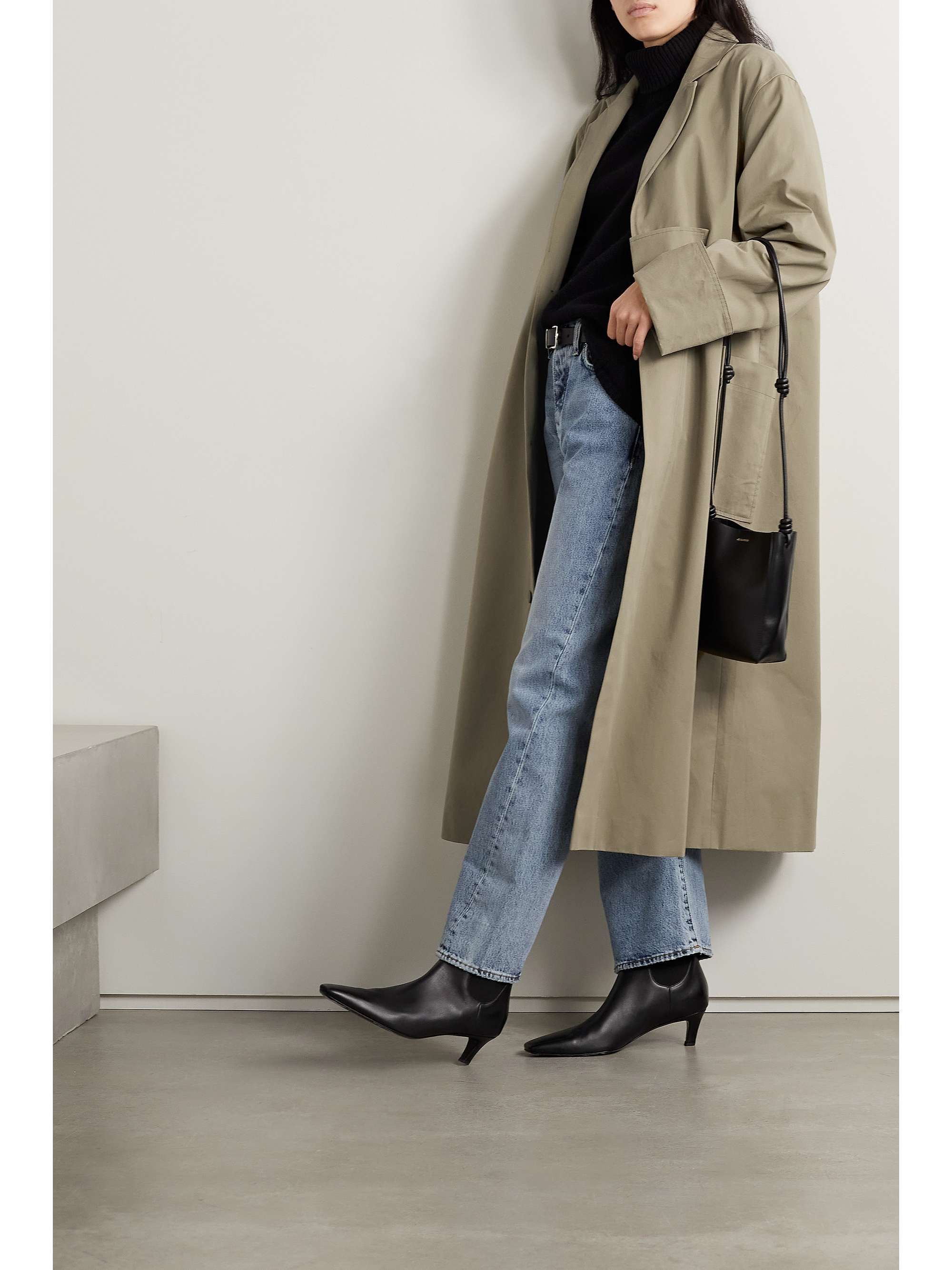 CAES Belted cotton-twill trench coat