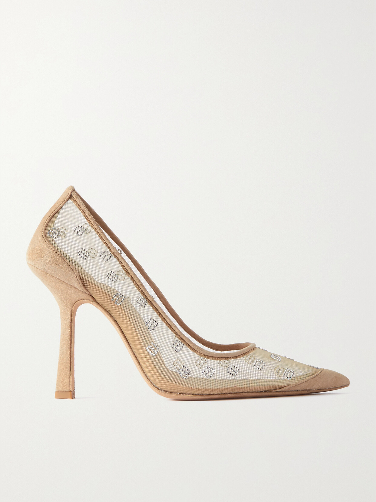 Alexander Wang - Delphine Crystal-embellished Mesh Pumps - Neutrals