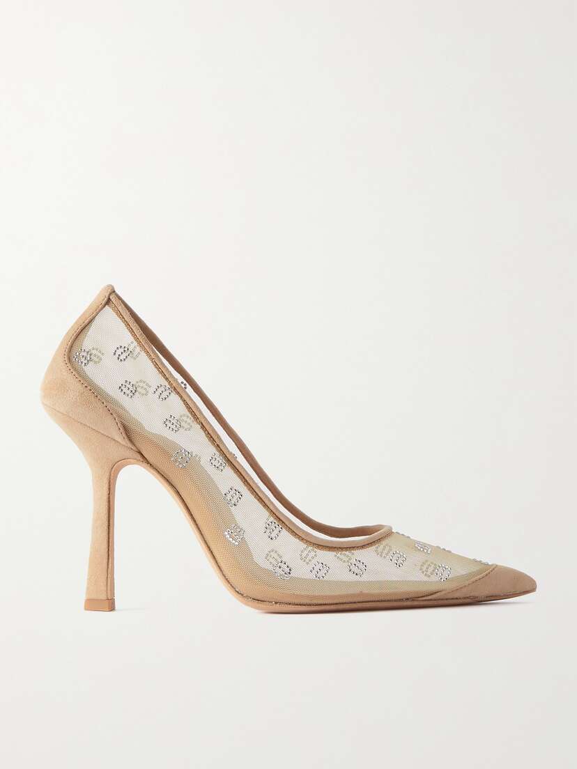 Alexander Wang Delphine Crystal-embellished Mesh Pumps