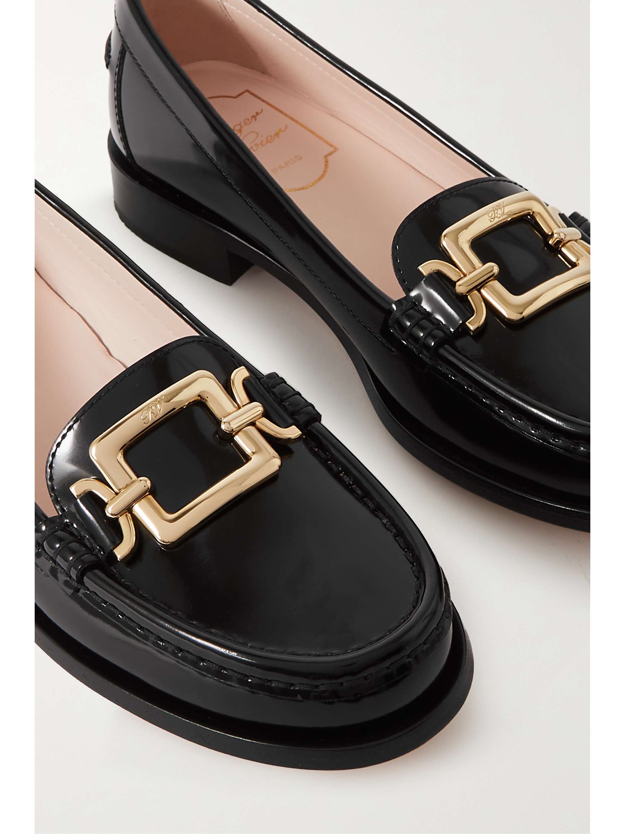 ROGER VIVIER Morsetto embellished patent-leather loafers