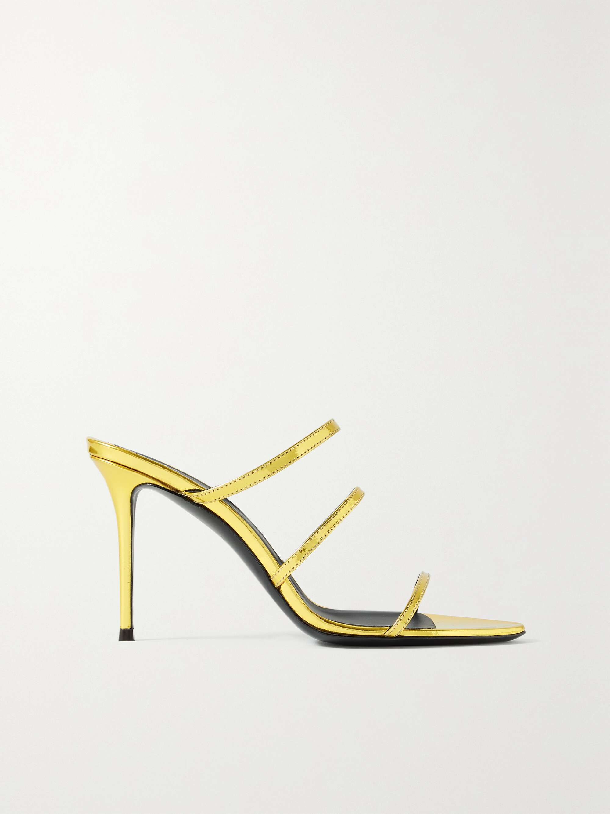 GIUSEPPE ZANOTTI Clandestino metallic glossed-leather sandals | NET-A ...