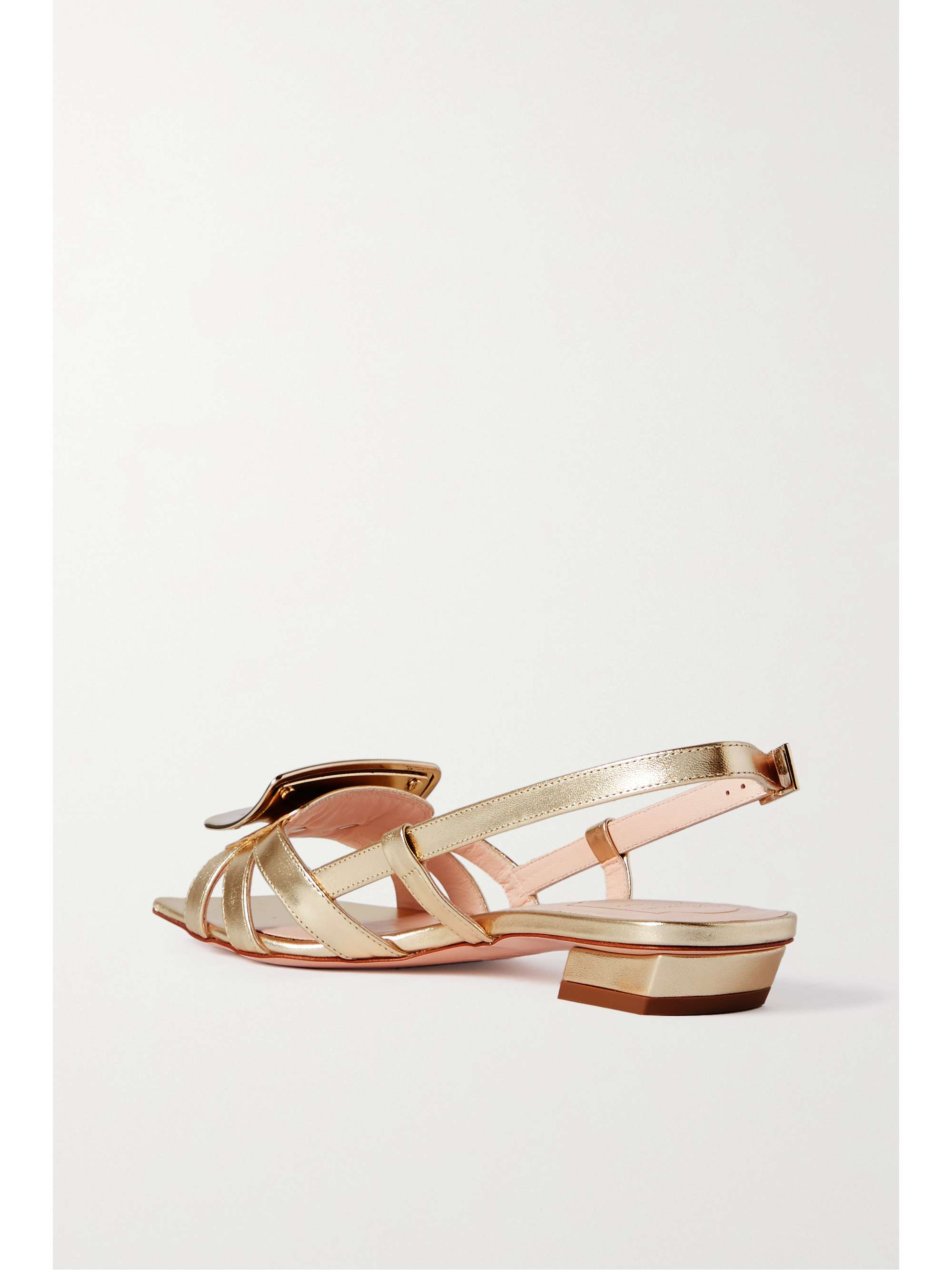ROGER VIVIER Belle Vivier metallic leather slingback sandals