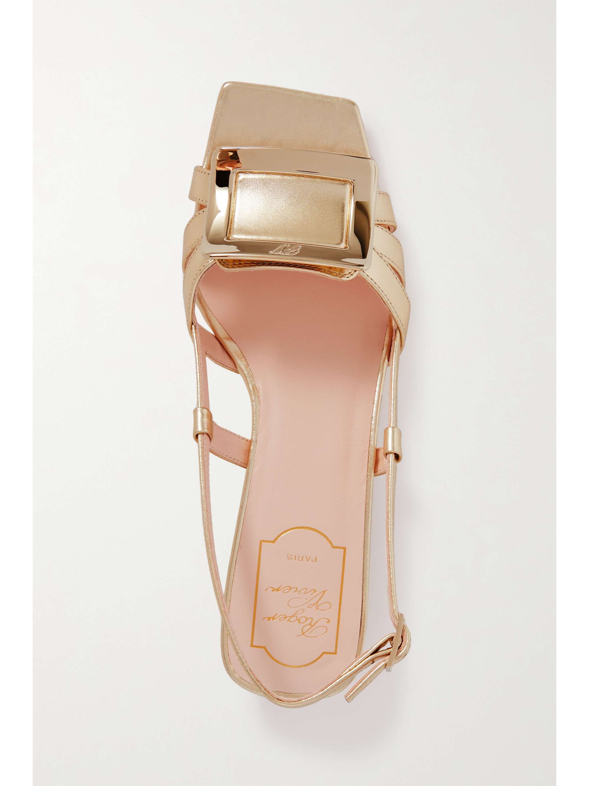 ROGER VIVIER Belle Vivier metallic leather slingback sandals