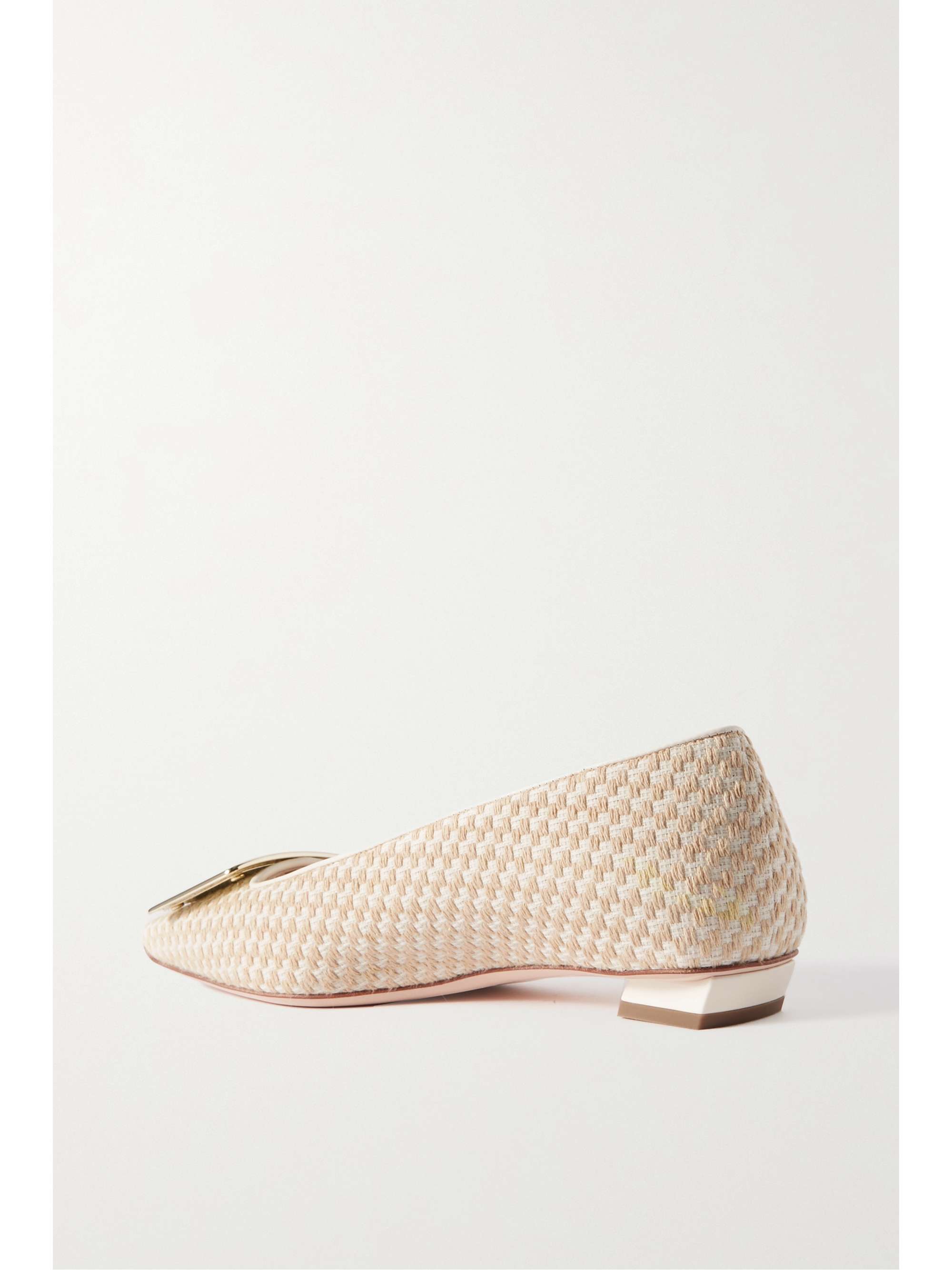 ROGER VIVIER Belle Vivier embellished canvas flats