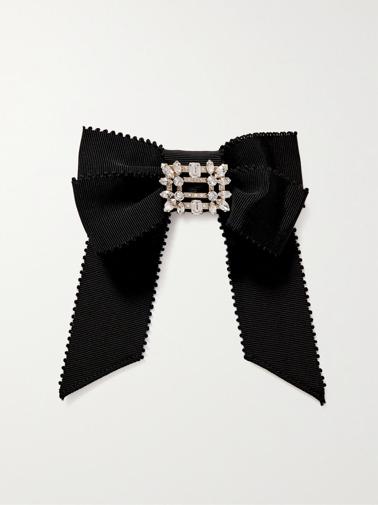 Broche Vivier Crystal-embellished Grosgrain Hair Clip