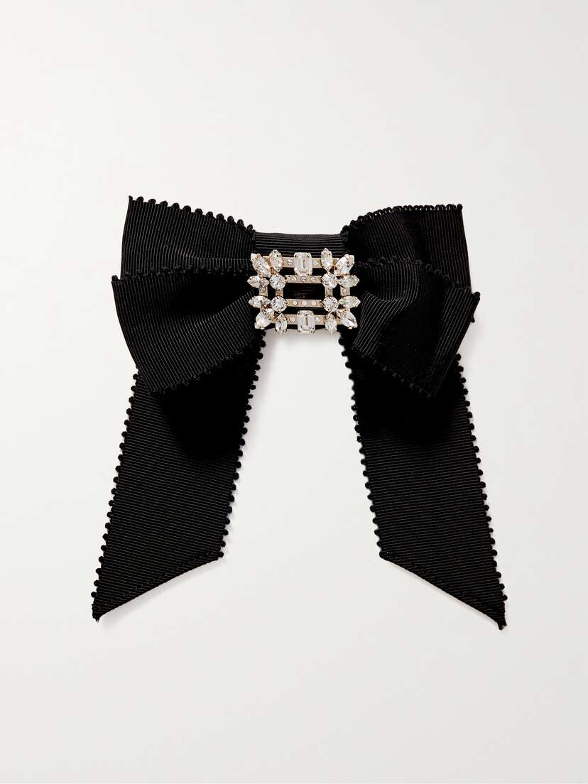 Roger Vivier Broche Vivier Crystal-embellished Grosgrain Hair Clip