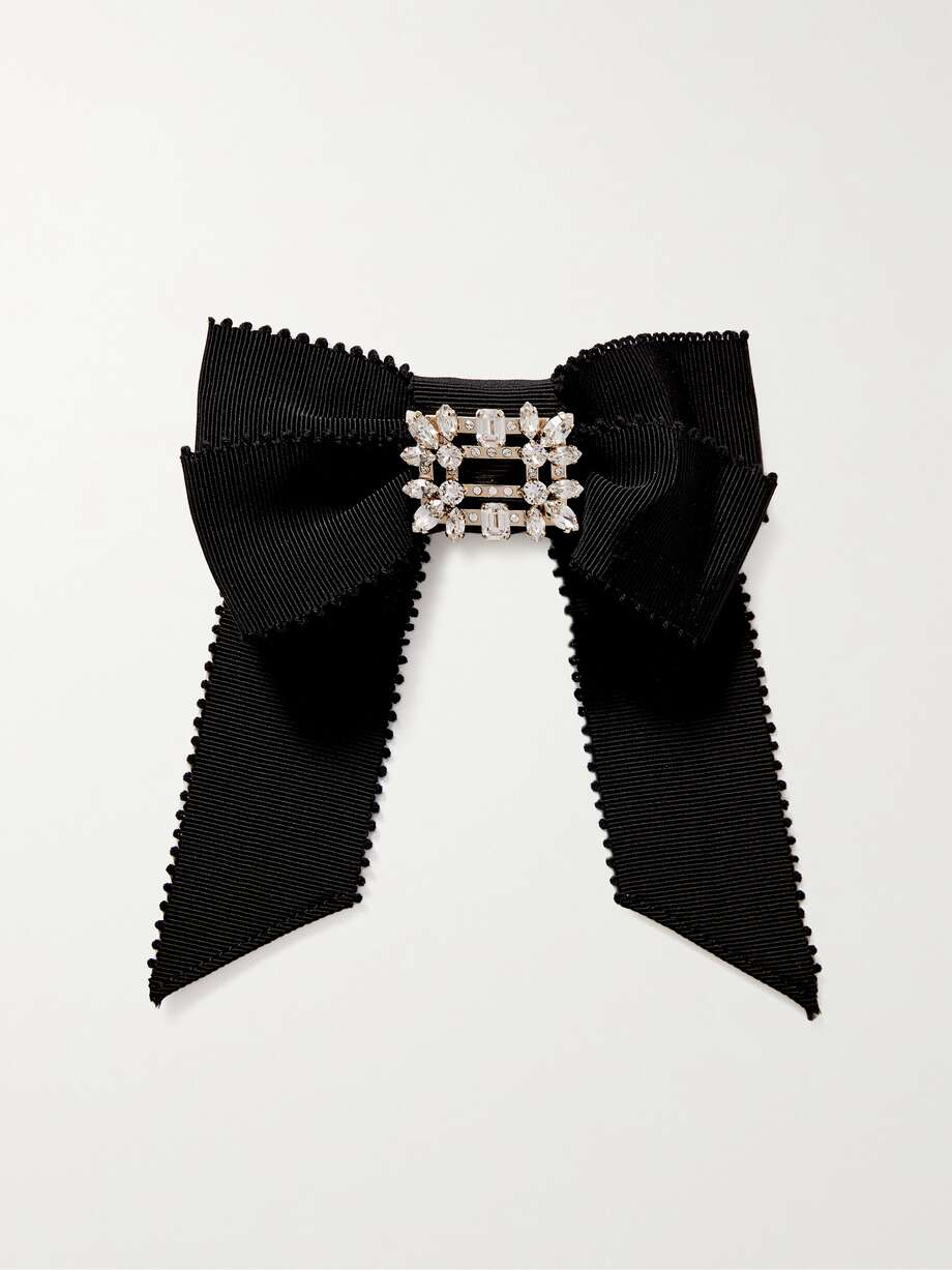 ROGER VIVIER Broche Vivier 水晶缀饰罗缎发夹 | NET-A-PORTER