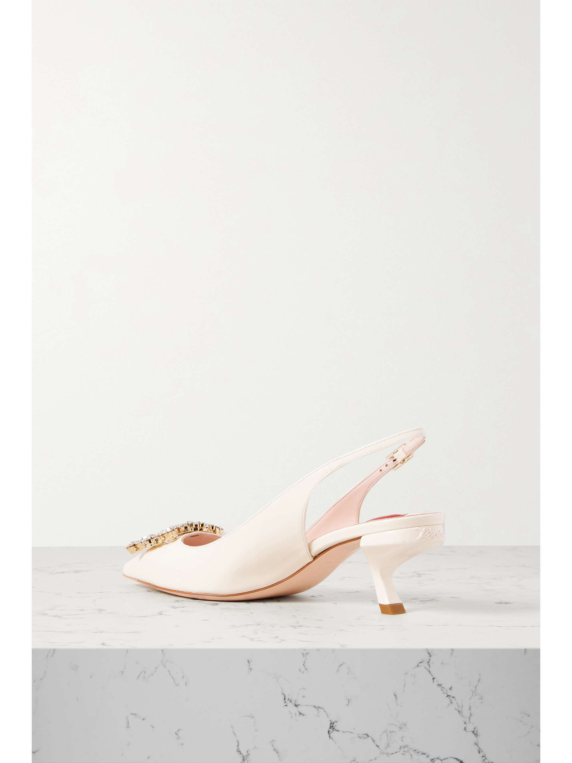 ROGER VIVIER Virgule Strass crystal-embellished patent-leather slingback pumps