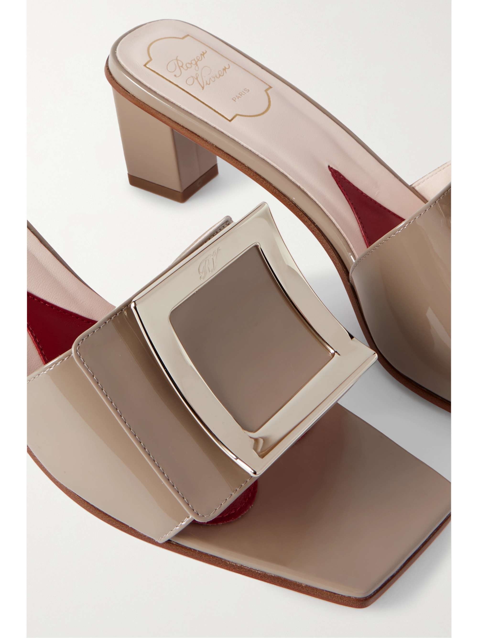 ROGER VIVIER Love embellished patent-leather mules