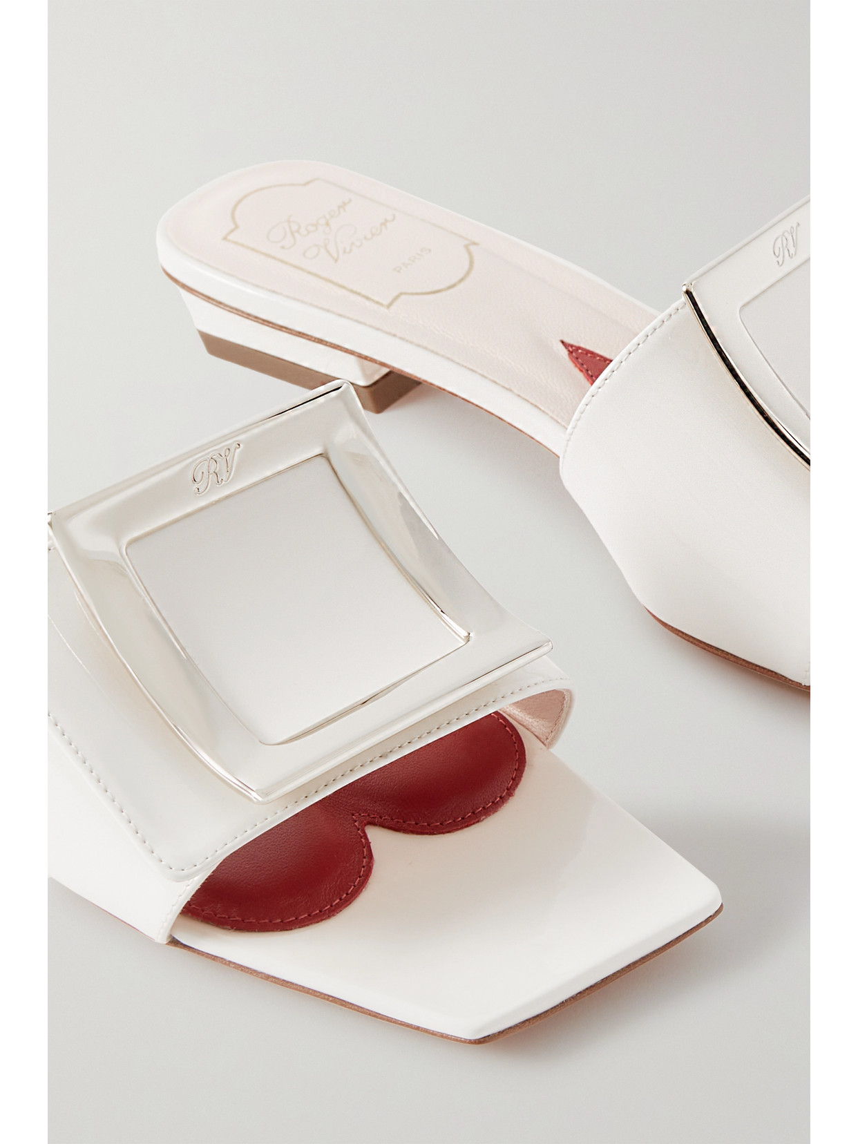 ROGER VIVIER BELLE VIVIER EMBELLISHED PATENT-LEATHER MULES