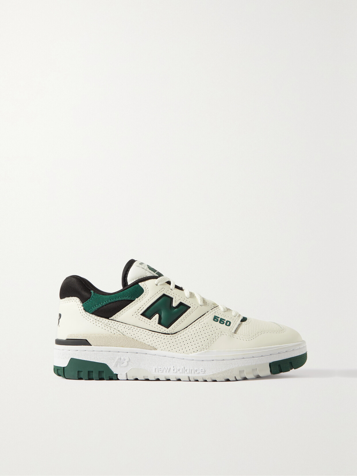 New Balance - 550 Mesh-trimmed Leather Sneakers - Cream