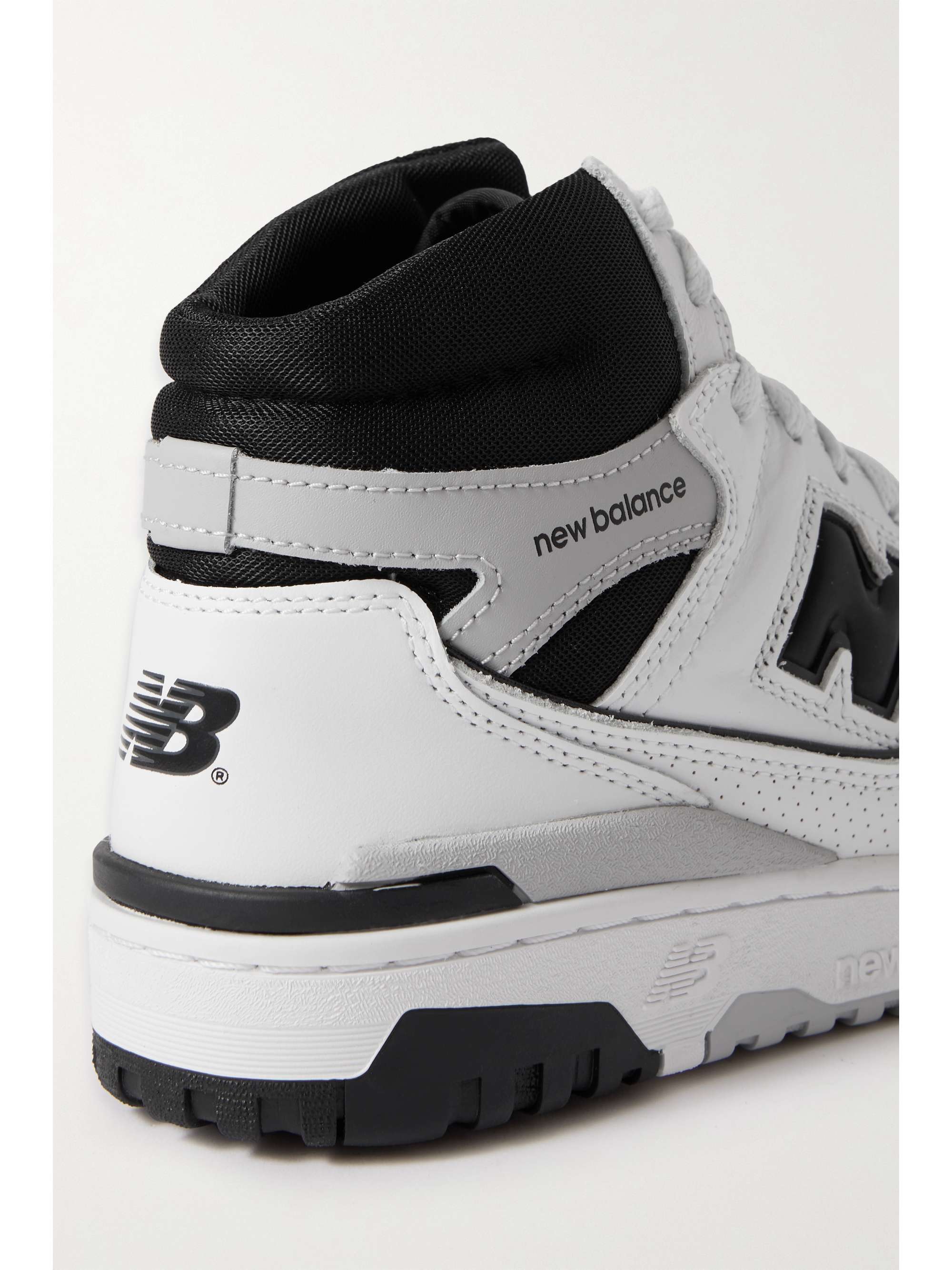 NEW BALANCE 650 perforated leather and mesh high-top sneakers | NET-A ...