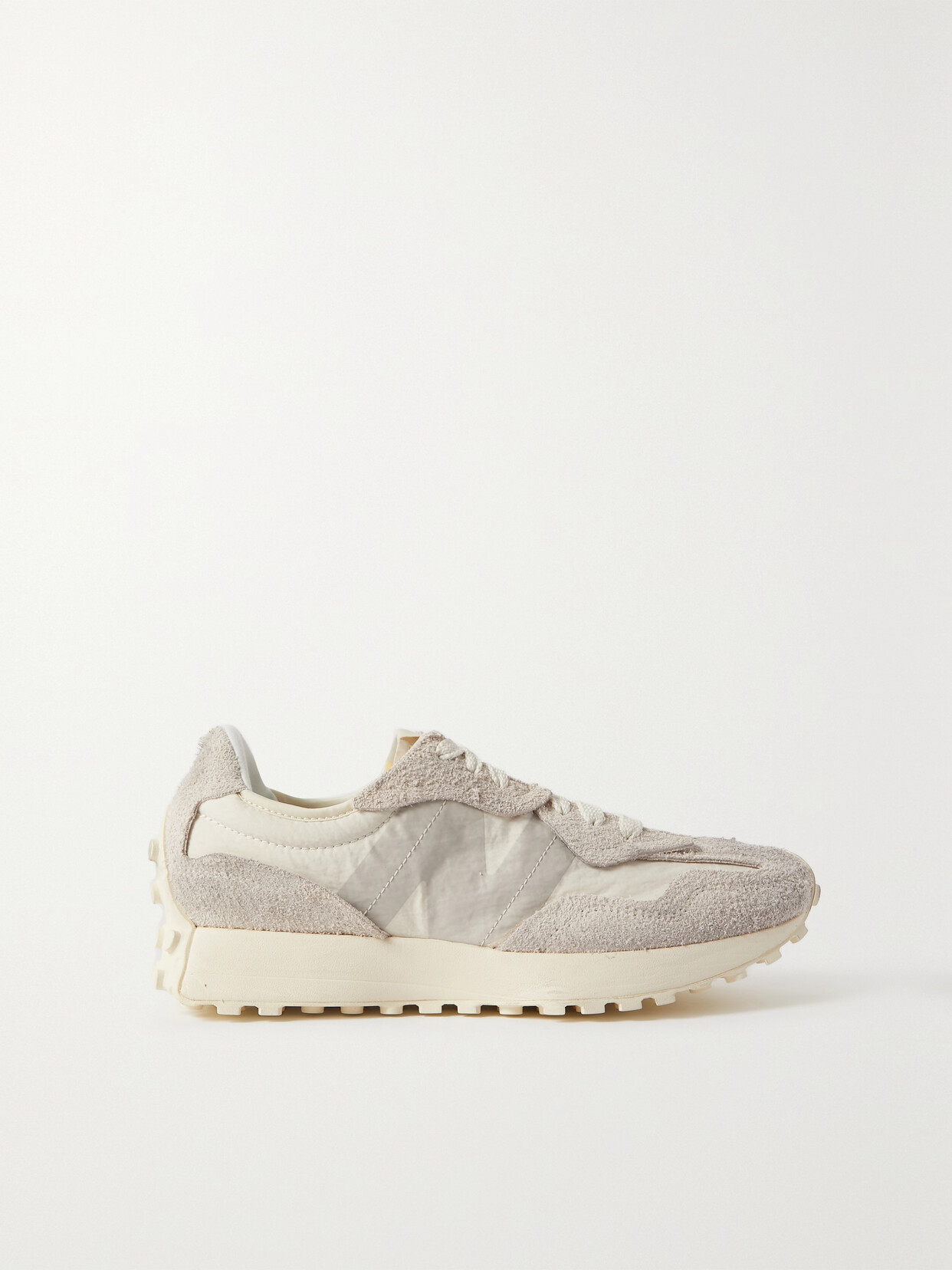 New Balance - 327 Suede And Printed Crinkled-shell Sneakers - White