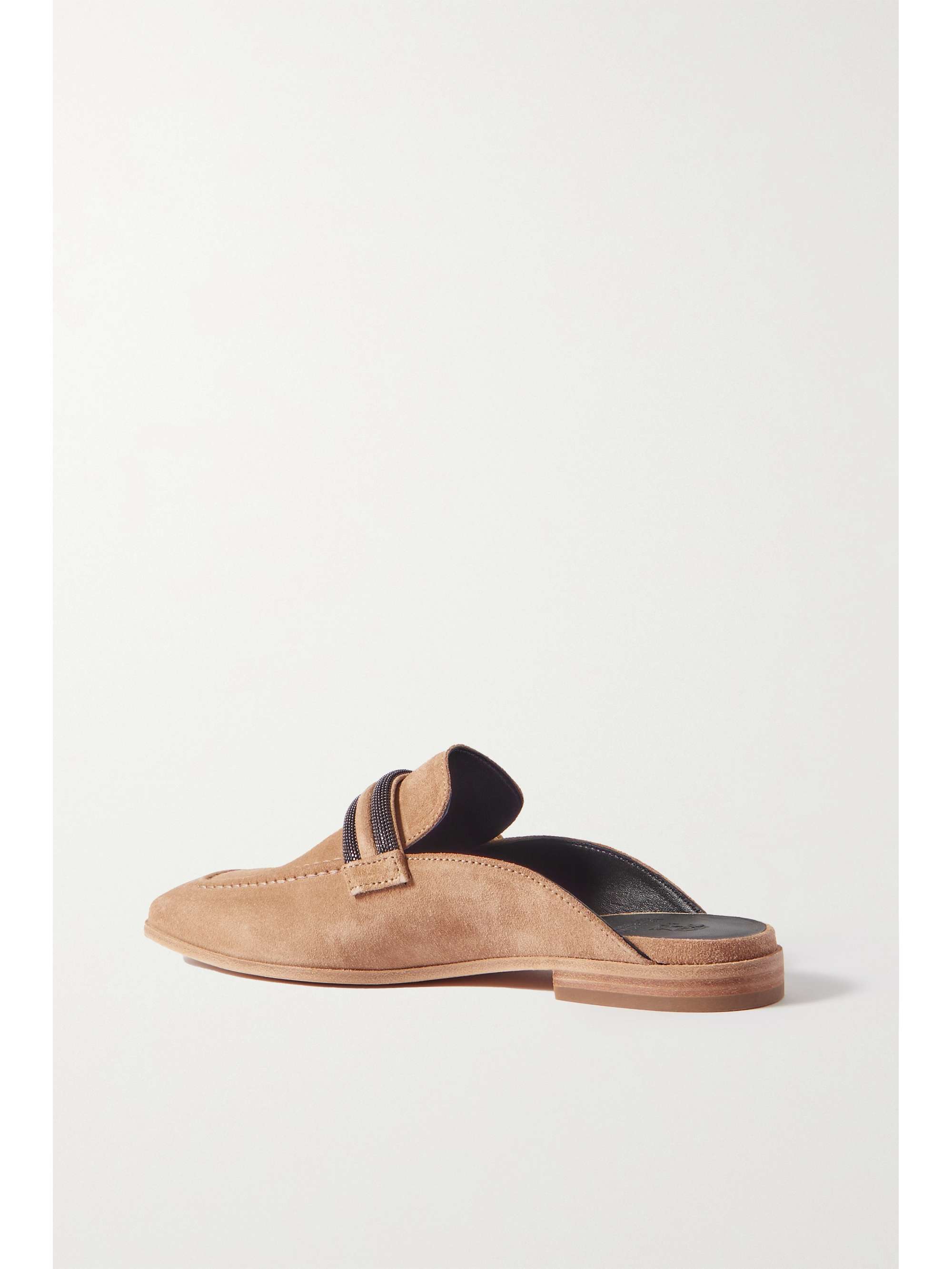 BRUNELLO CUCINELLI Bead-embellished suede slippers