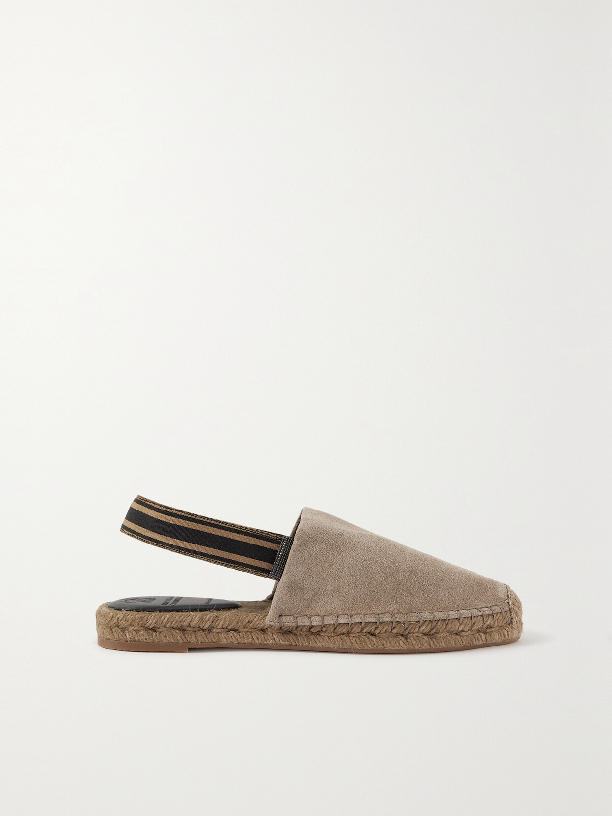 Brunello Cucinelli - Webbing-trimmed Suede Slingback Espadrilles - Neutrals