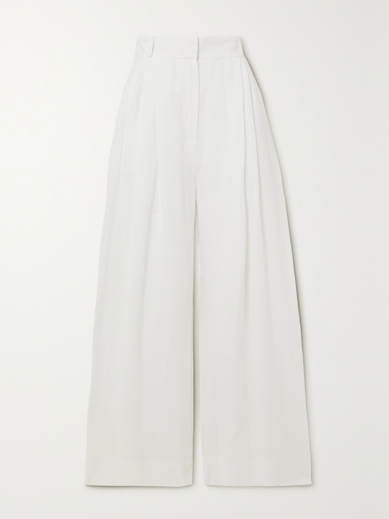 Three Graces London - Molly Linen Wide-leg Pants - White