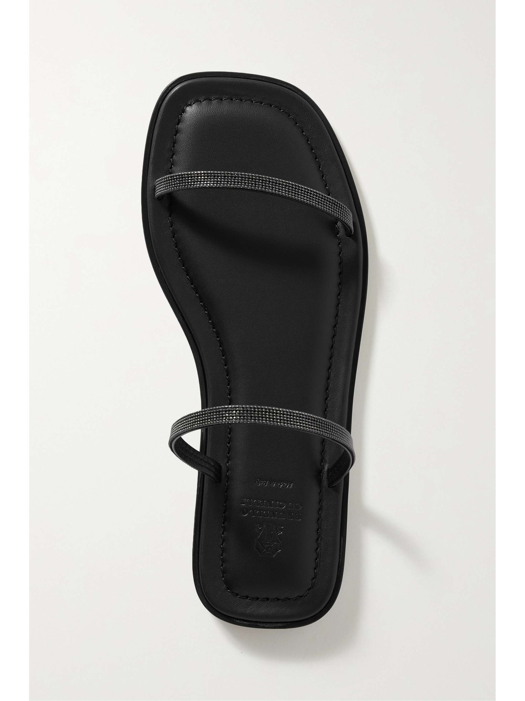 BRUNELLO CUCINELLI Bead-embellished leather sandals