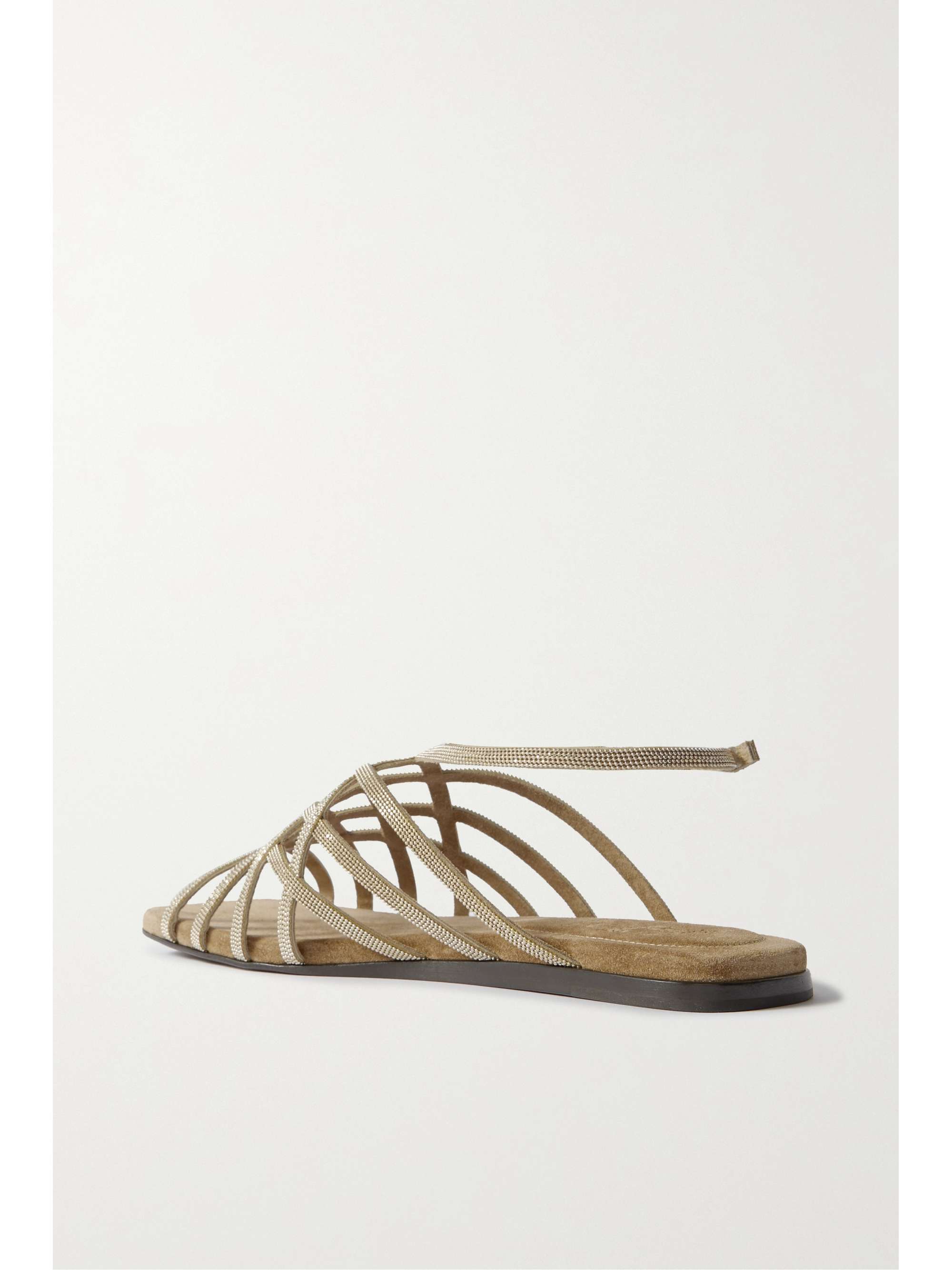 BRUNELLO CUCINELLI Bead-embellished suede sandals