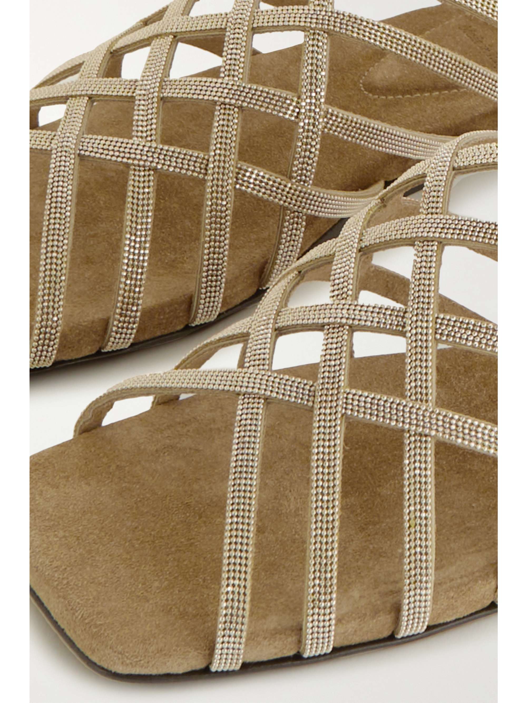BRUNELLO CUCINELLI Bead-embellished suede sandals